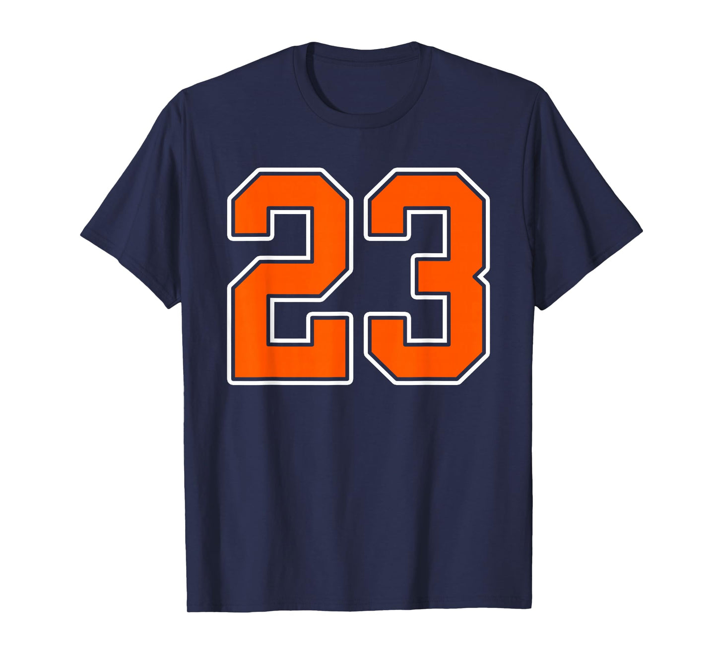Orange White Number 23 Jersey Player Uniform #23 T-Shirt