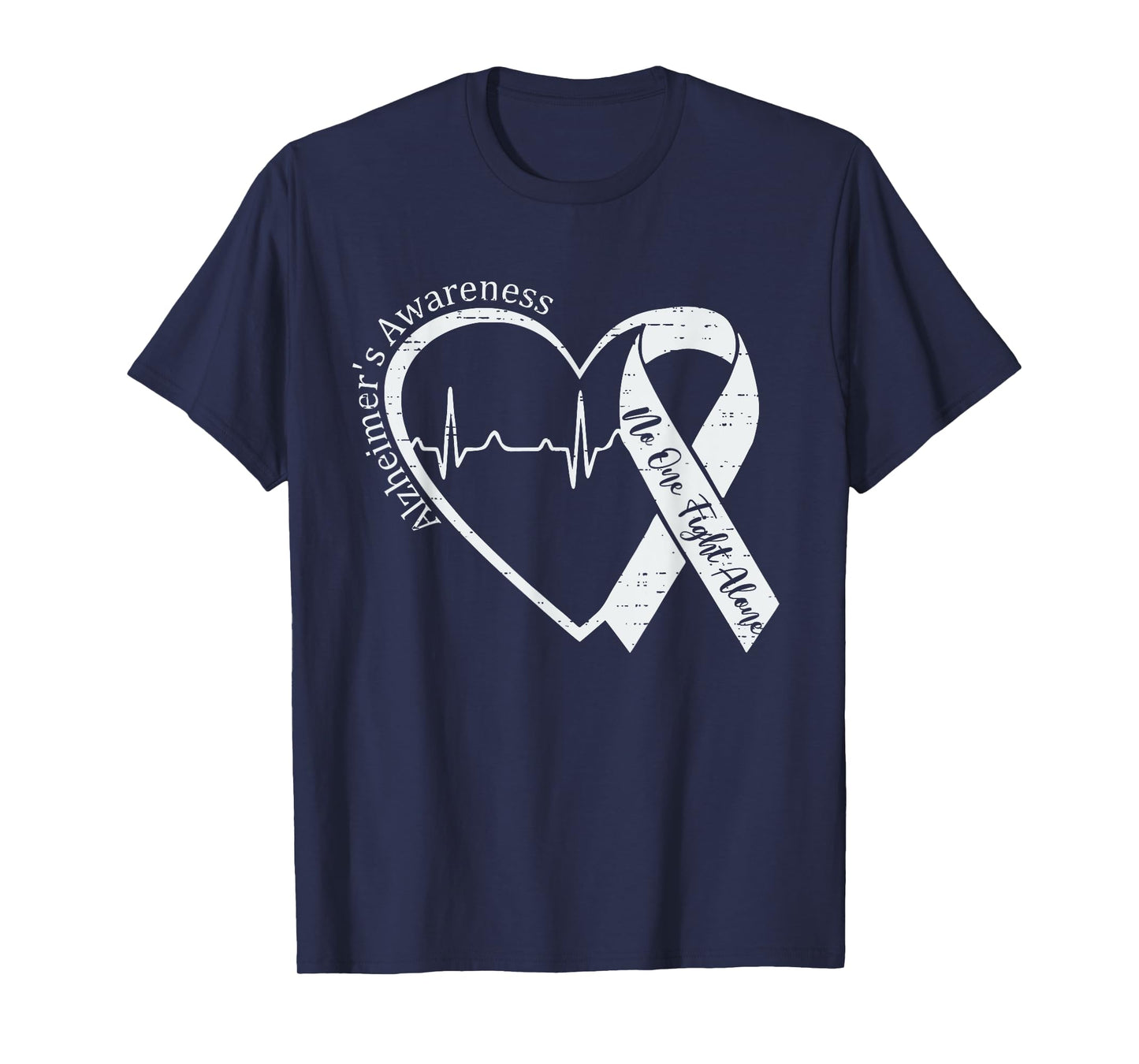 Alzheimer's Awareness Heart Ribbon Purple Dementia Mom Dad T-Shirt