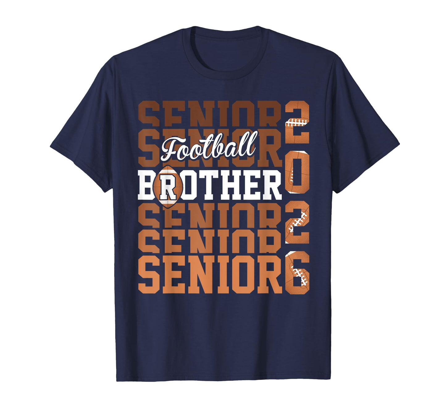 2026 football senior Brother graduation Matching family T-Shirt