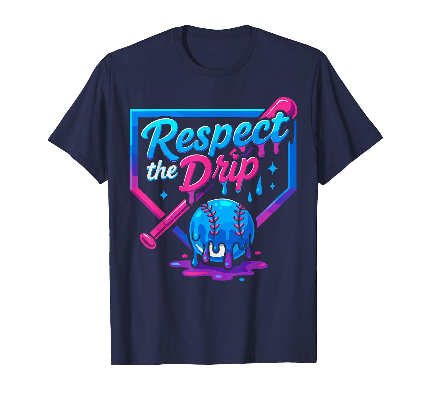 Respect the Drip Baseball Shirt for Boys, Baseball Drip T-Shirt