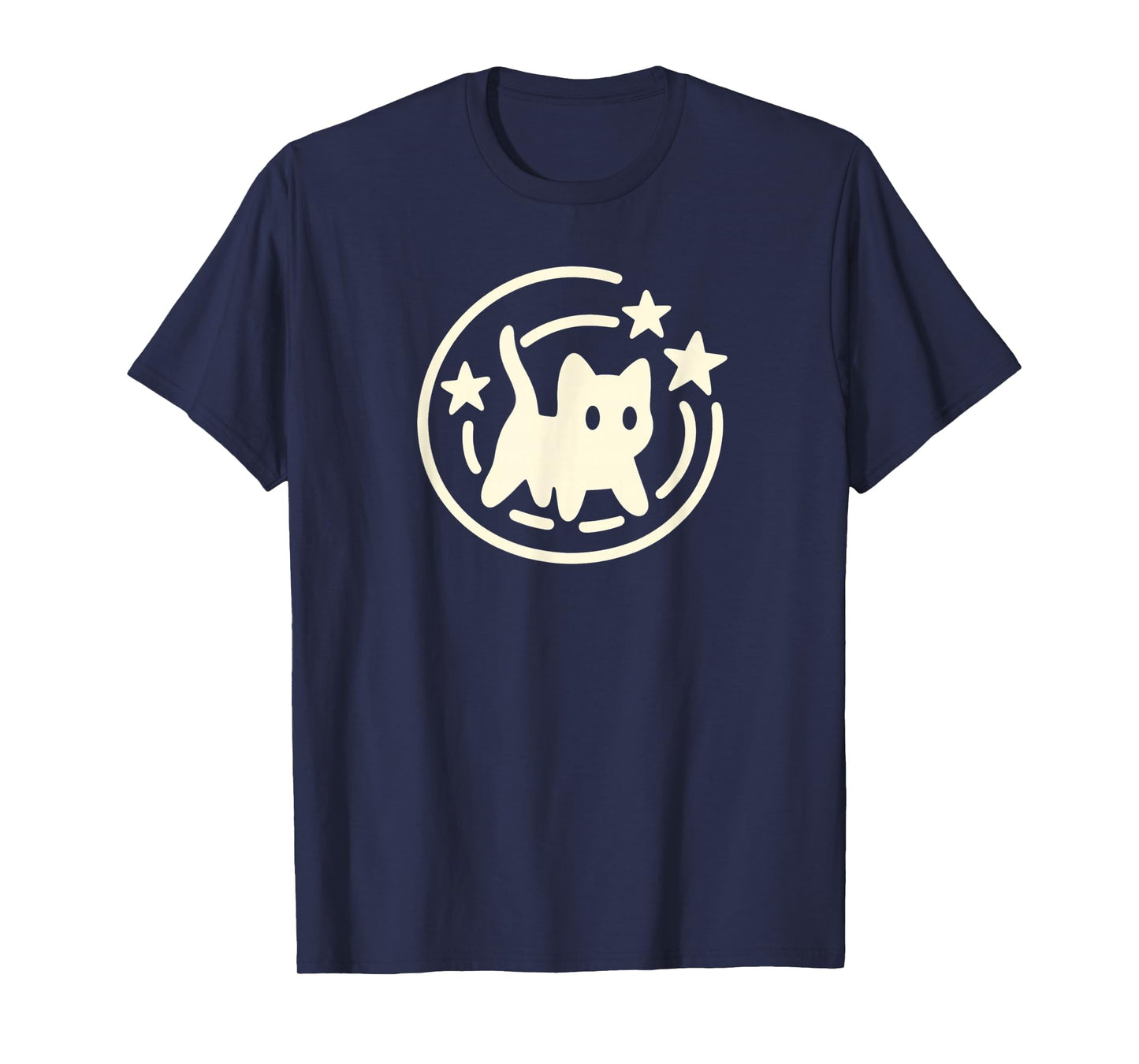 90s Y2K Scary Tomcat Cat is Scared Under Starry Tail T-Shirt