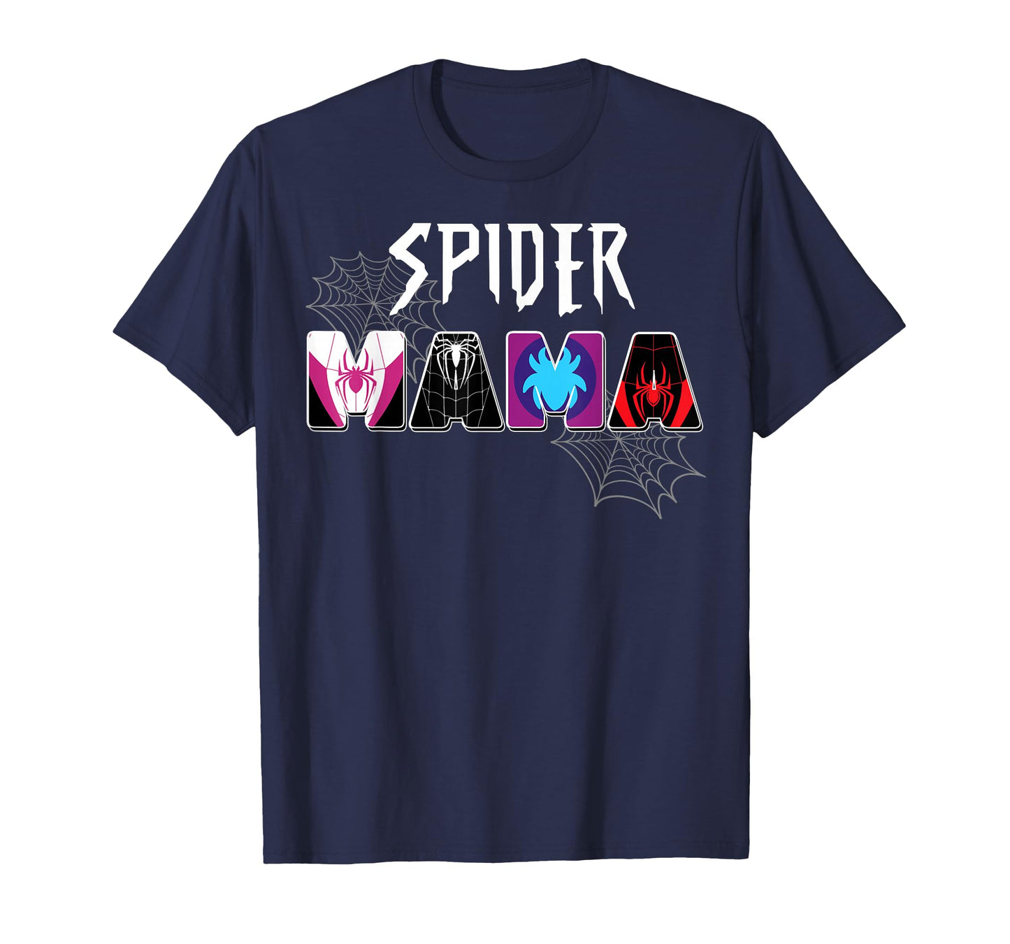 Women Spider Mama Groovy Mama Mothers Day Matching Family T-Shirt