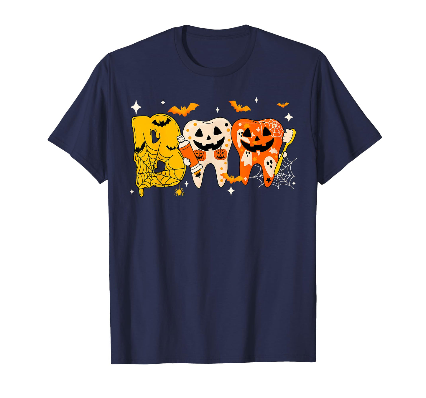 Boo Teeth Pumpkin Dentist Dental Hygienist Halloween Costume T-Shirt