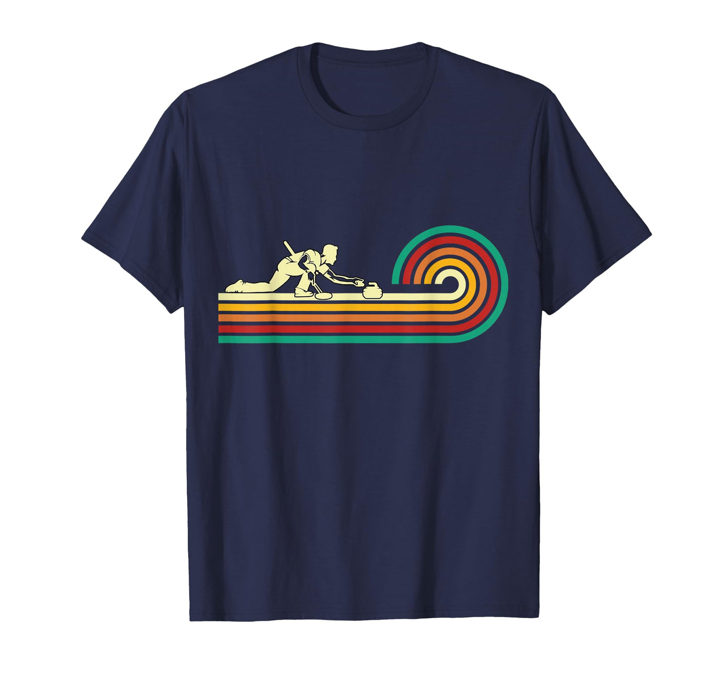 Curler sliding Curling Stone Retro Curling T-Shirt