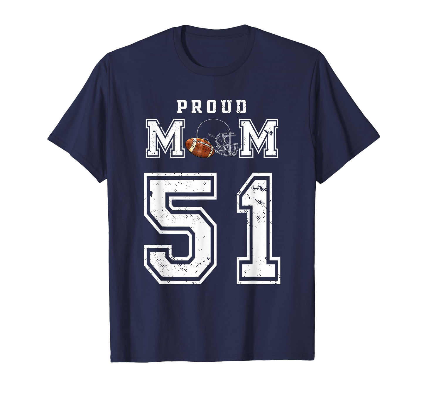 Custom Proud Football Mom Number 51 Personalized For Women T-Shirt