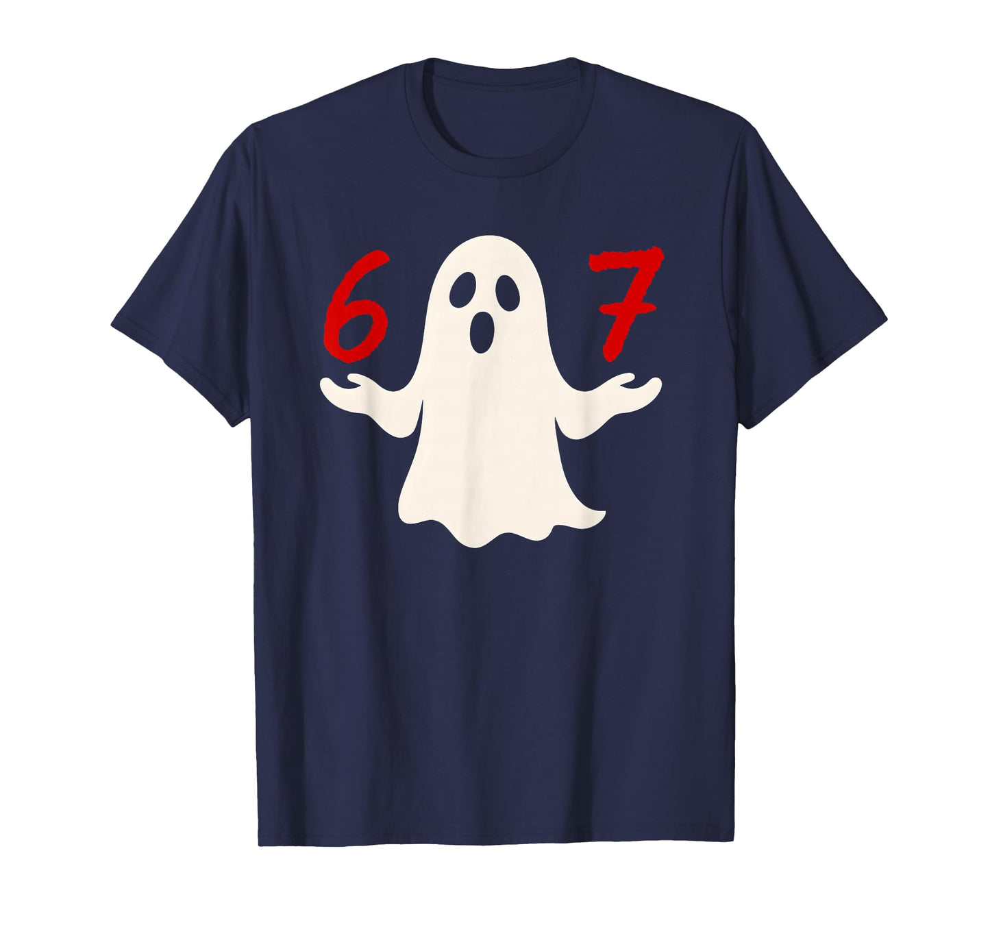 Fun Six Seven Meme 6 7 Halloween Ghost Costume T-Shirt