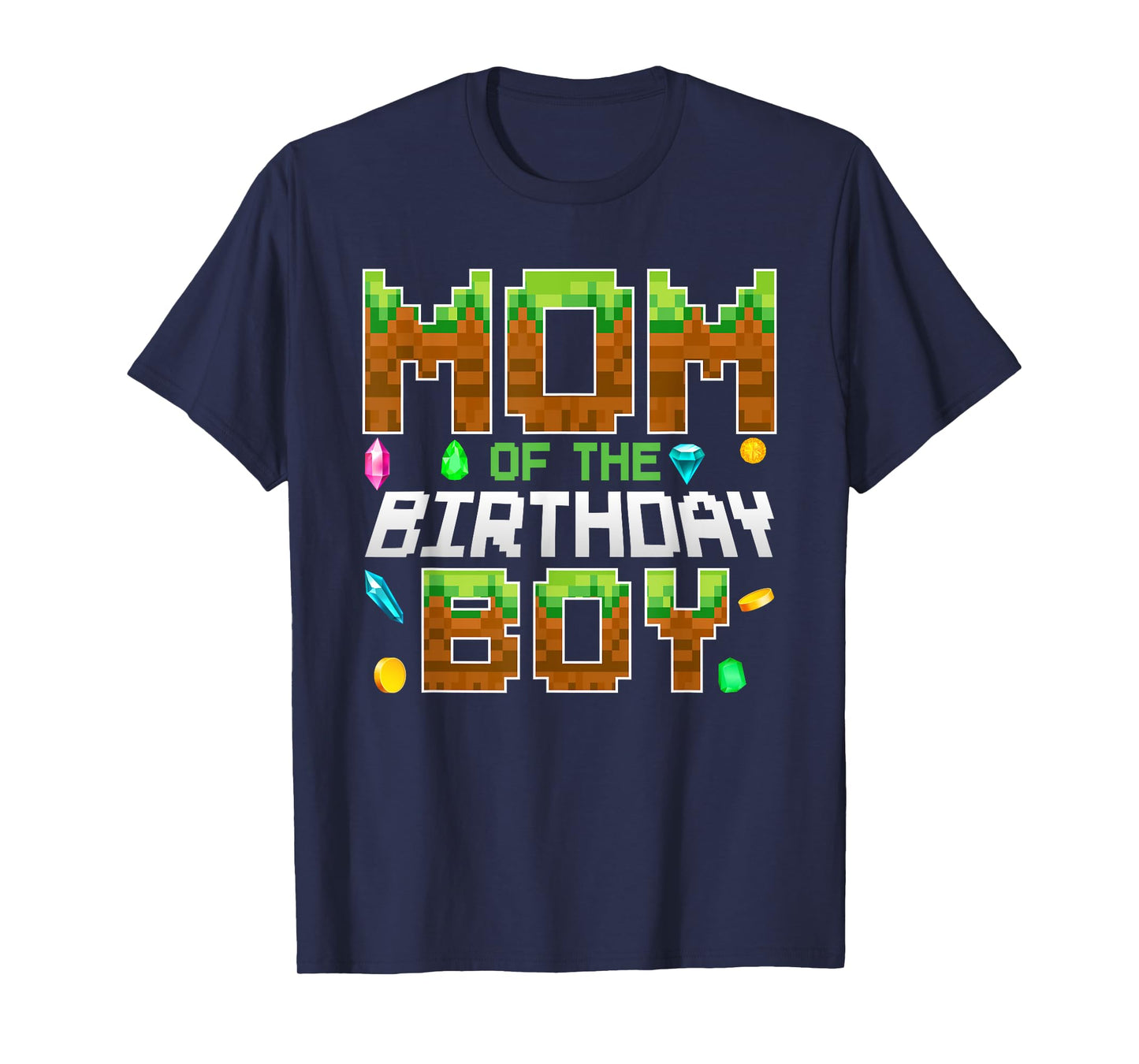 Mom Of The Birthday Boy Game Pixel Number Birthday Party T-Shirt
