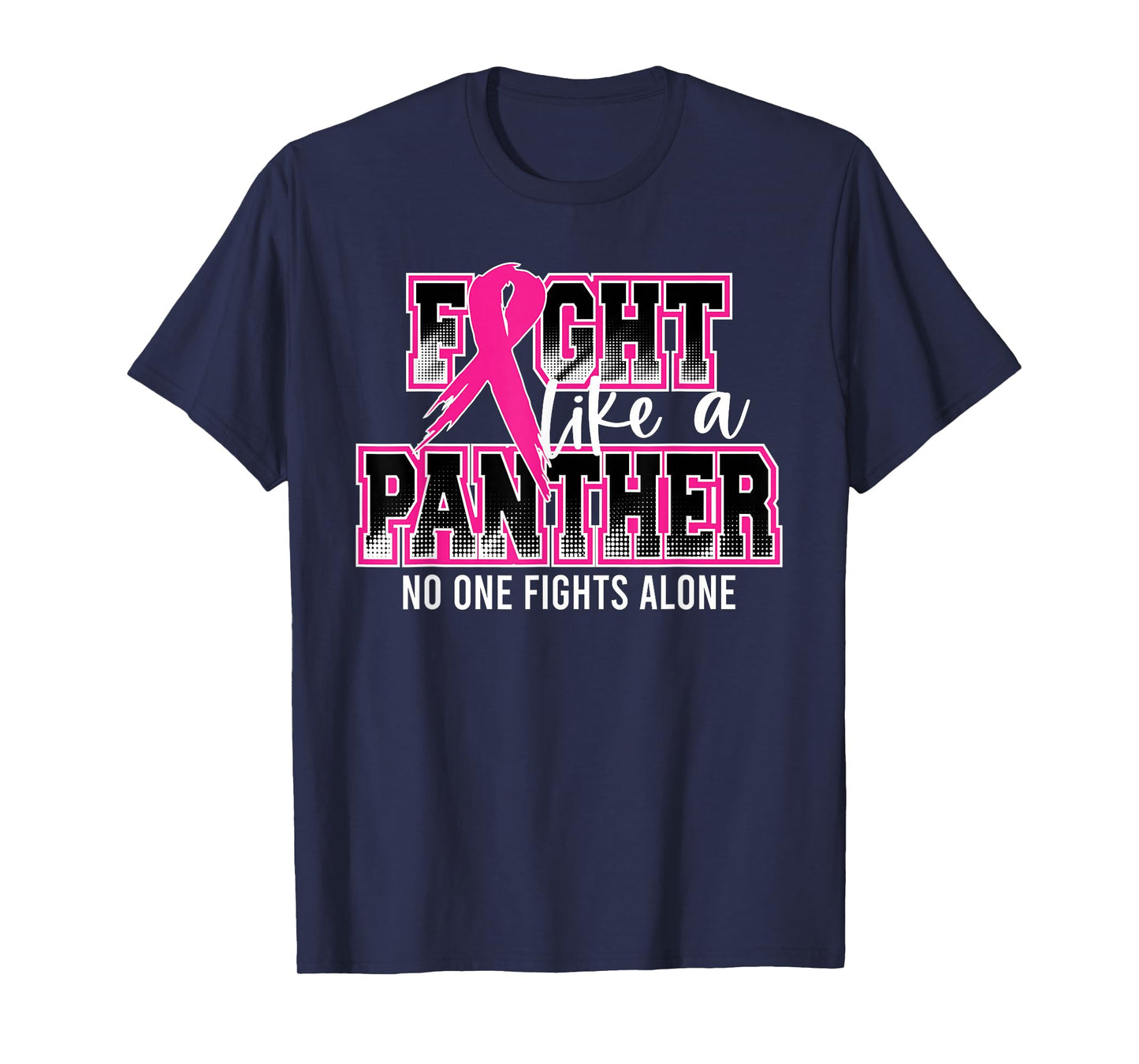 Fight Like a Panther Breast Cancer Awareness Pink Ribbon T-Shirt