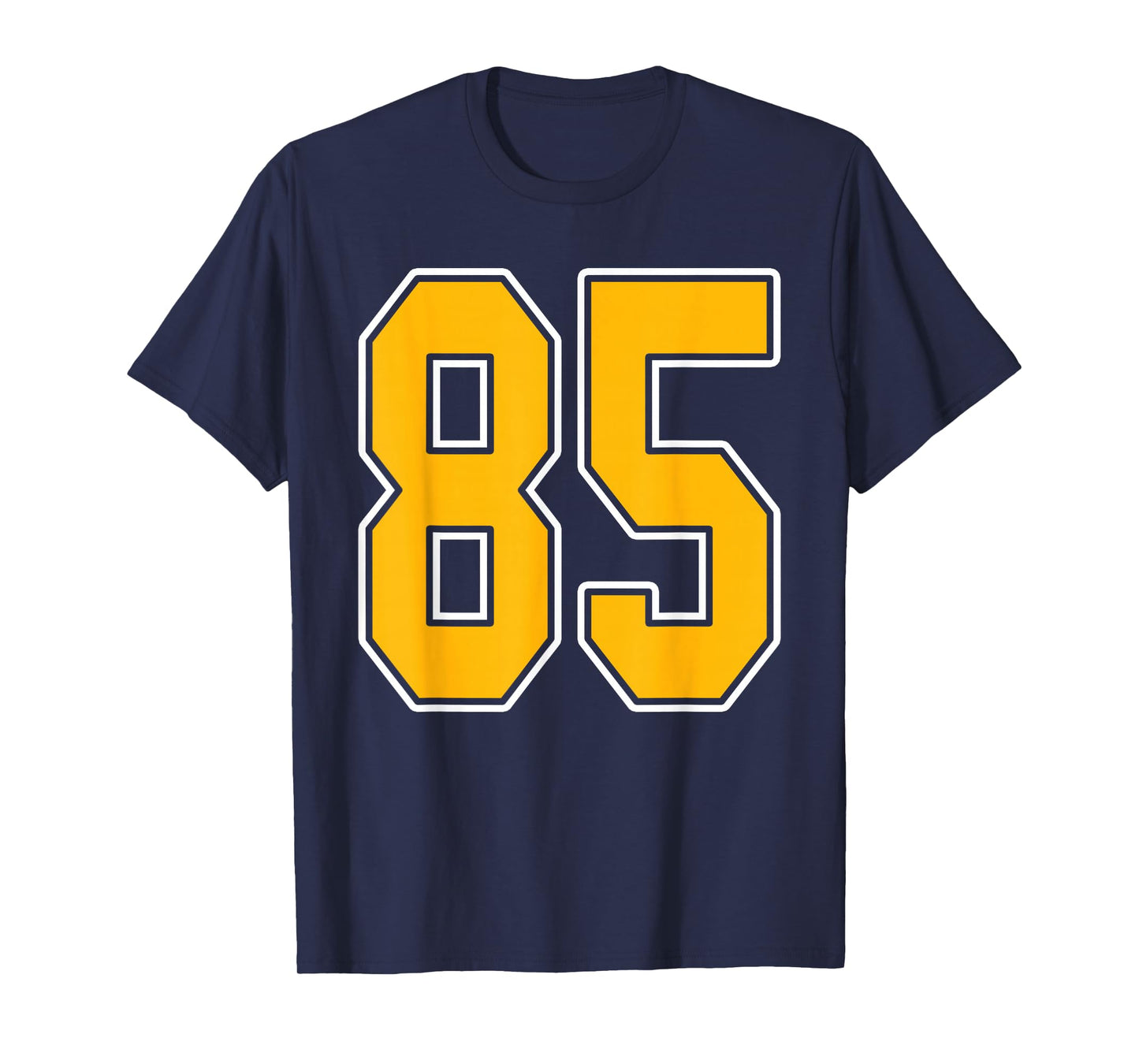 Gold and White Sports Number 85 Jersey Uniform Player T-Shirt