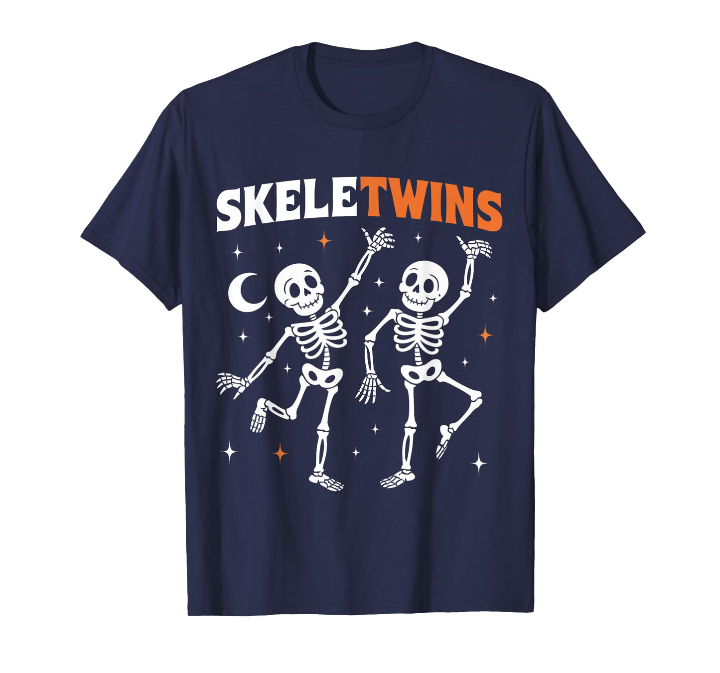 Twins Halloween Matching Funny Skeletwins Dancing Skeletons T-Shirt