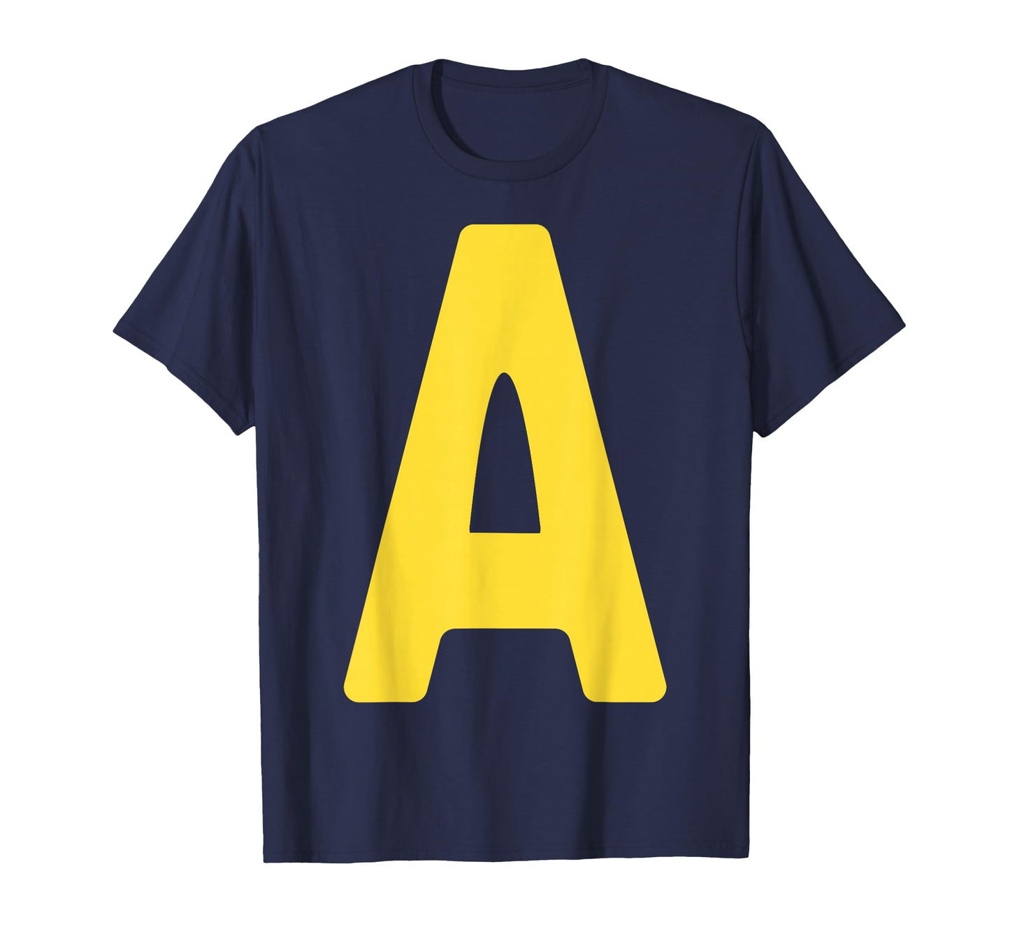 Letter A Alphabet Yellow On Red Halloween Costume Party T-Shirt