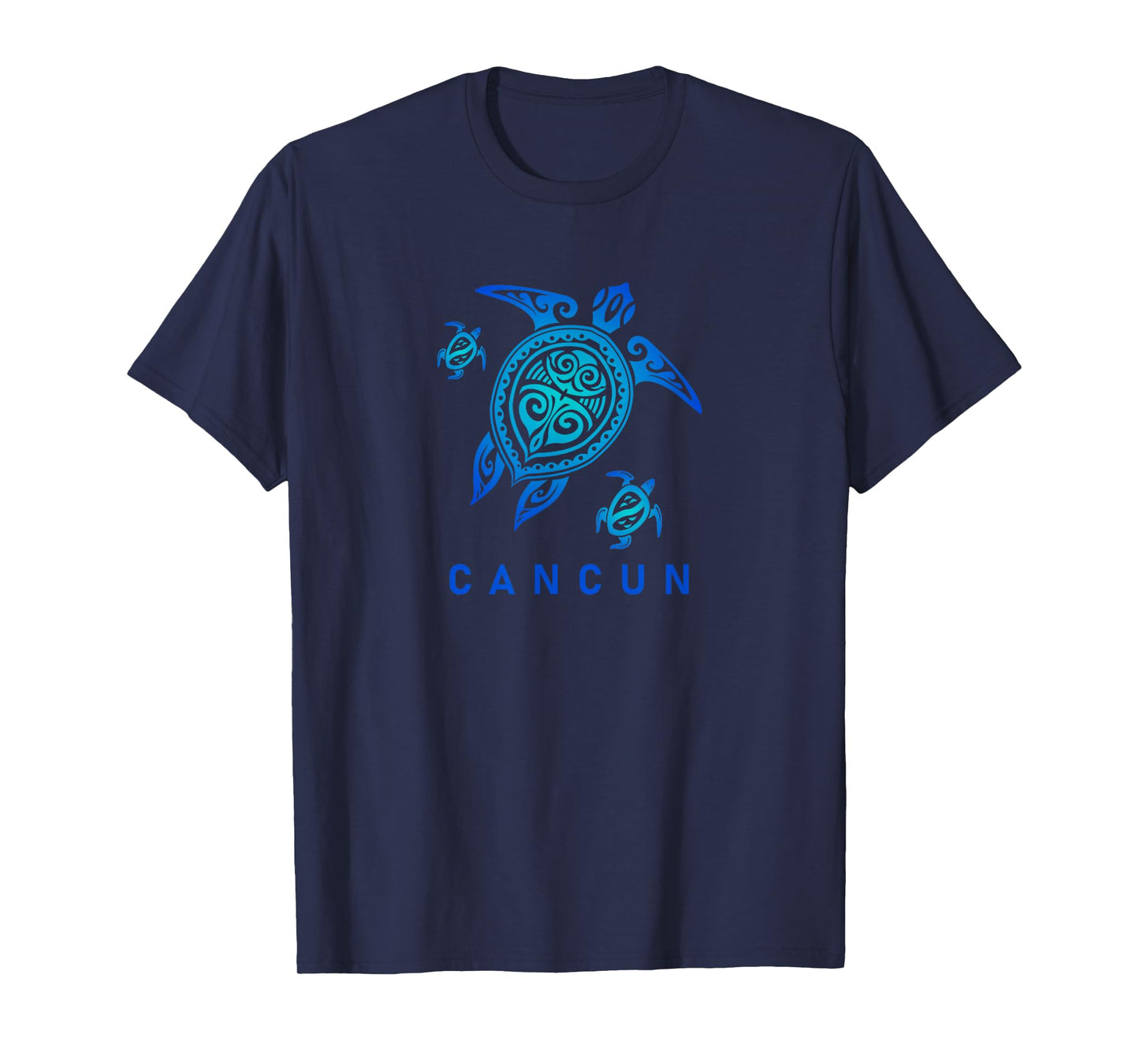 Cancun Mexico T-Shirt Sea Blue Tribal Turtle T-Shirt