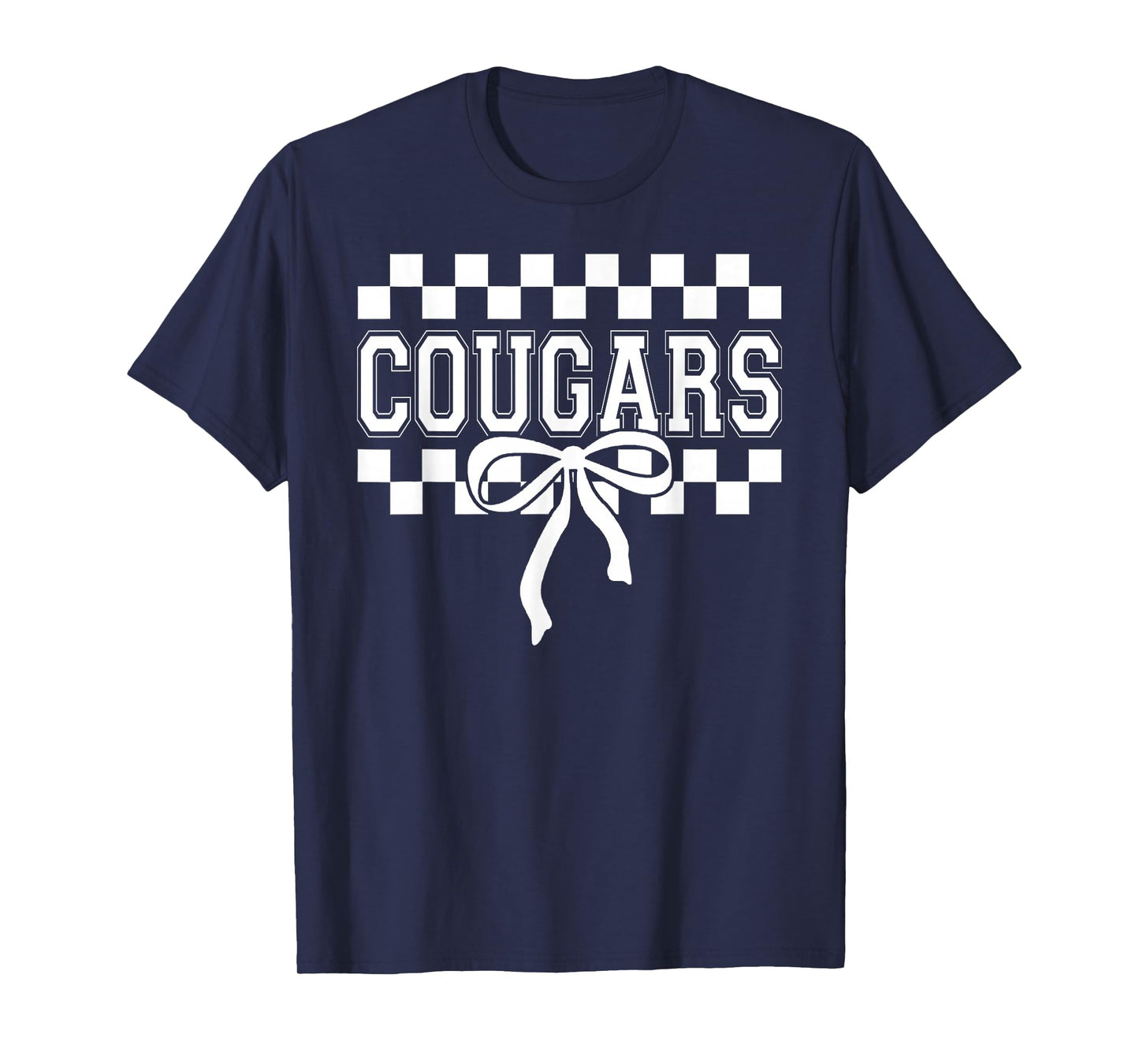 Checkered Cougars School Spirit, Fan Team Spirit Day T-Shirt