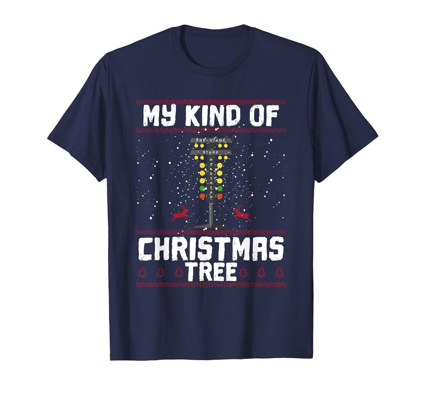 My Kind Of Christmas Tree Drag Racing Funny Xmas Racer T-Shirt