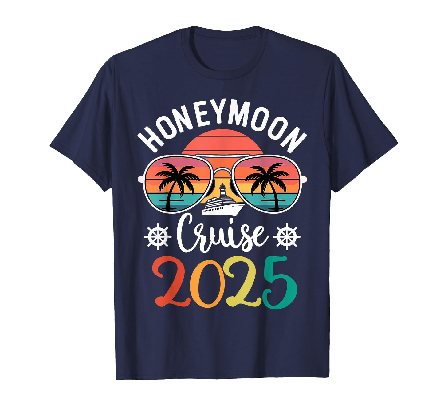 Honeymoon Cruise 2025 Just Married Matching Couple Vacation T-Shirt