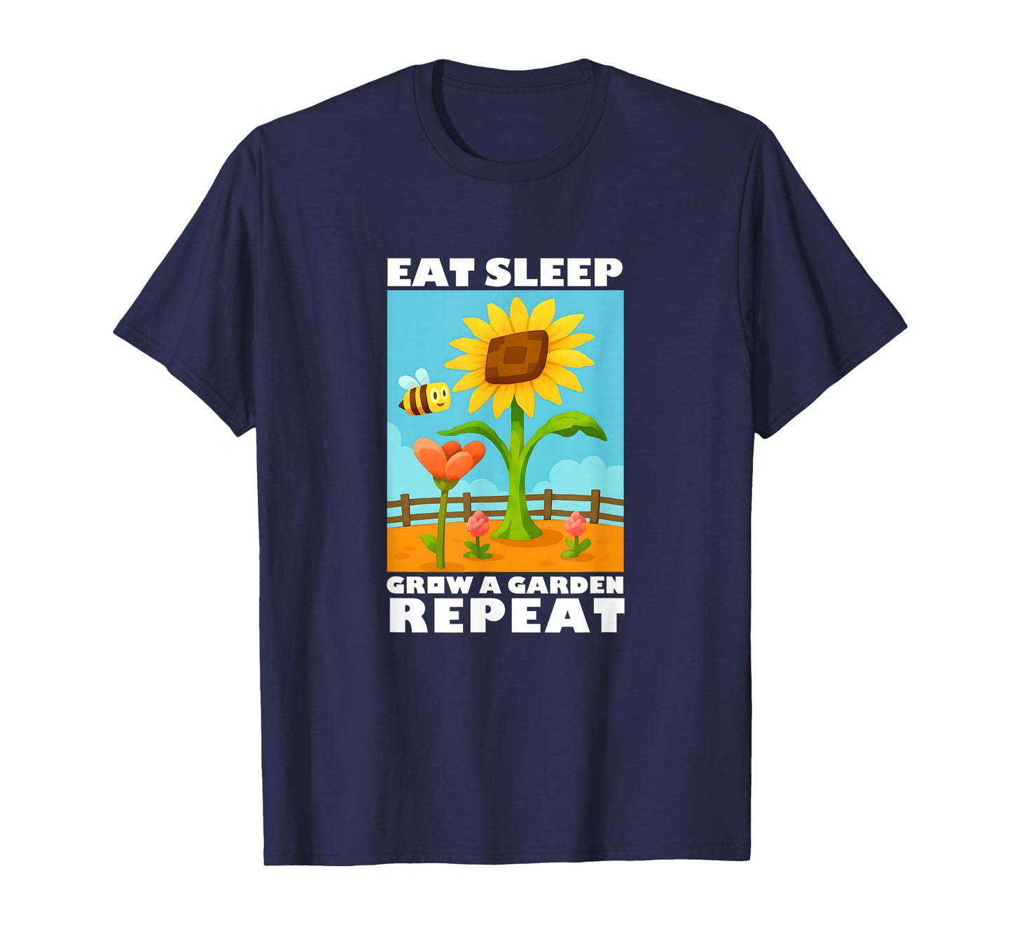 Eat Sleep Grow a Garden Repeat Gamer Style T-Shirt