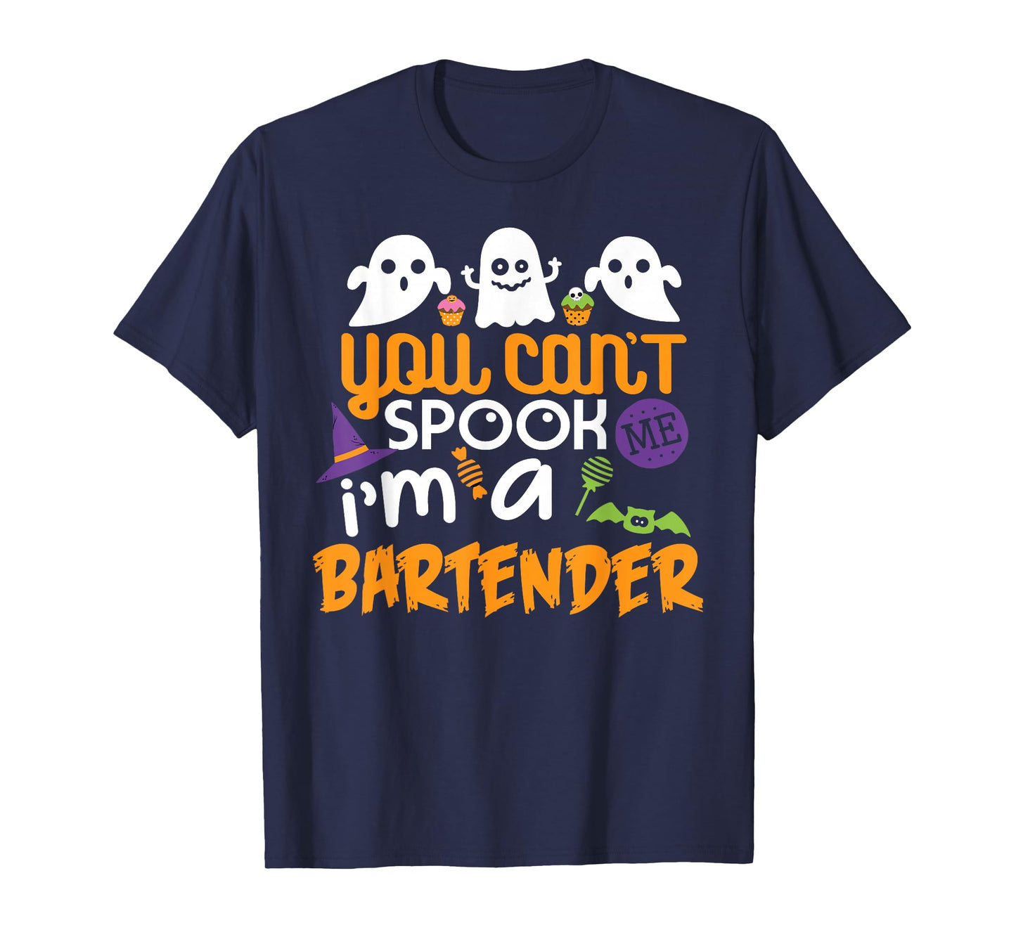 Bartender Halloween Shirt Costume Party Can't Spook Me T-Shirt