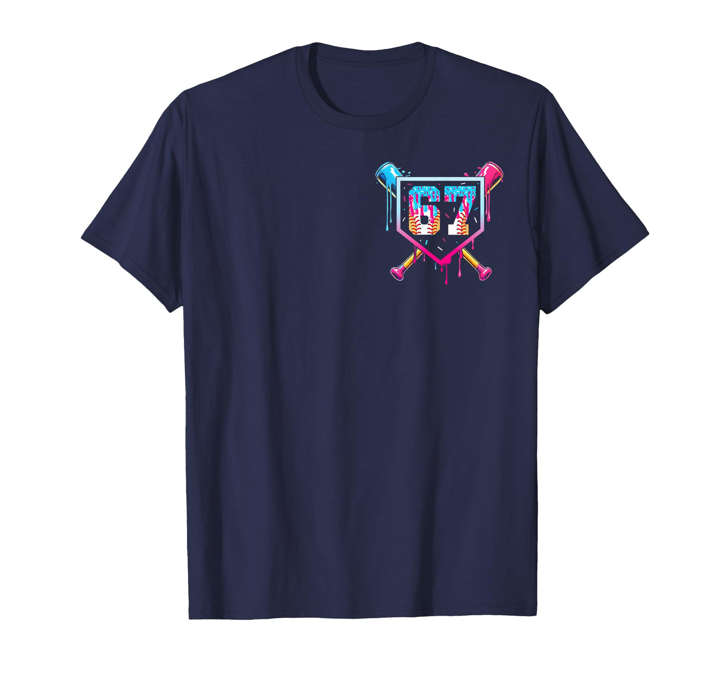 67 Ice Cream Drip Meme Funny Six Seven Gen Alpha (2 Sides) T-Shirt
