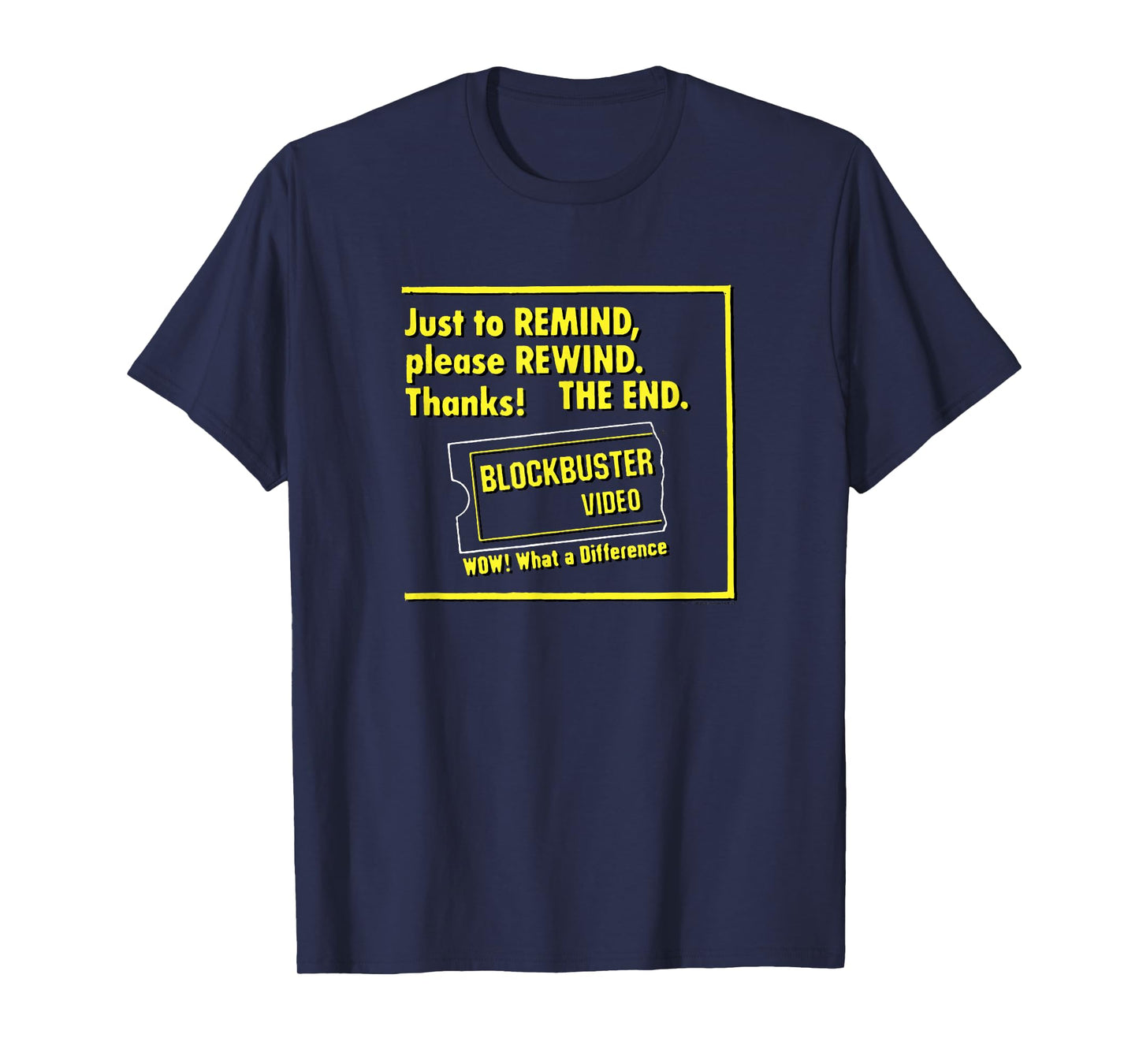 Blockbuster Please Rewind The End with Logo Vintage T-Shirt