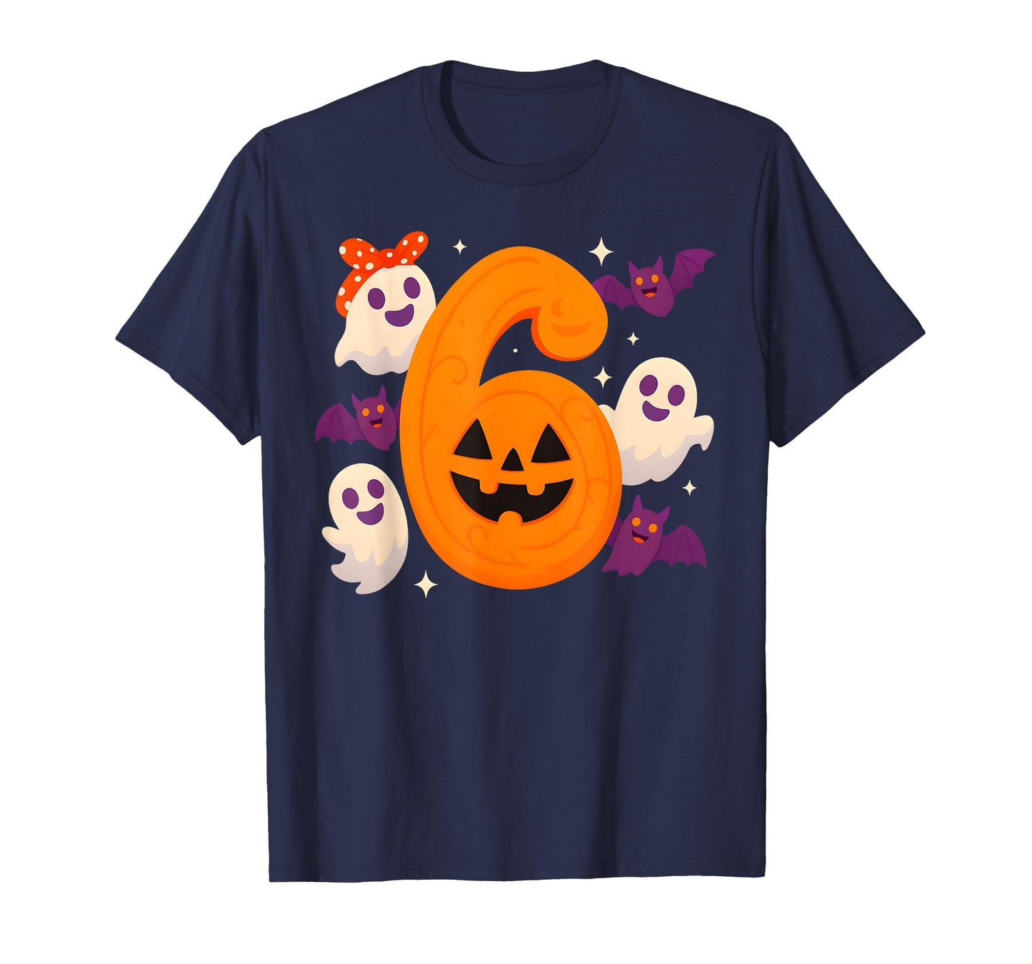 Six Seven Ghost Pumpkin Halloween Gen Z Alpha Meme Matching T-Shirt