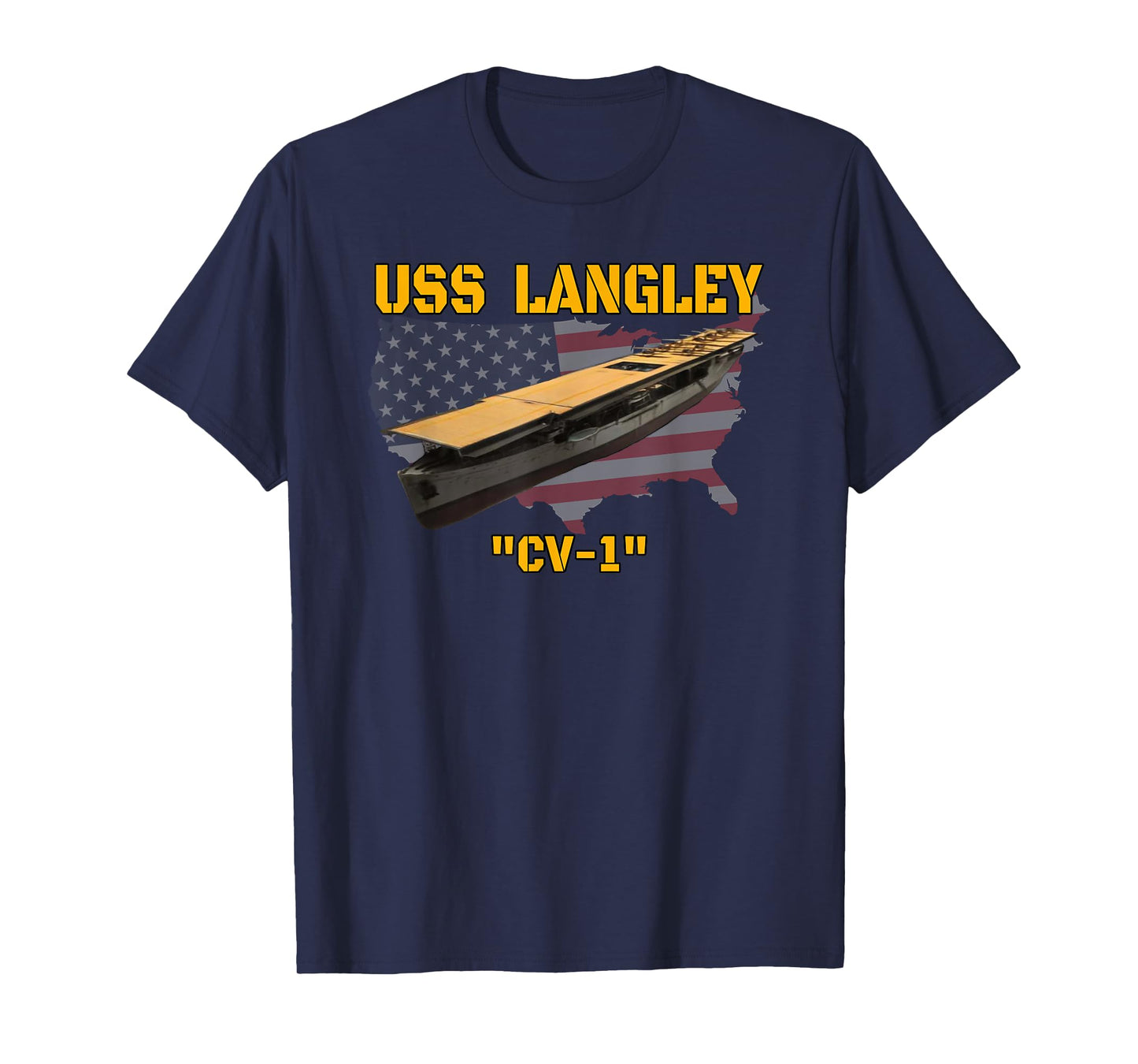 Aircraft Carrier USS Langley CV-1 Veterans Day Father's Day T-Shirt