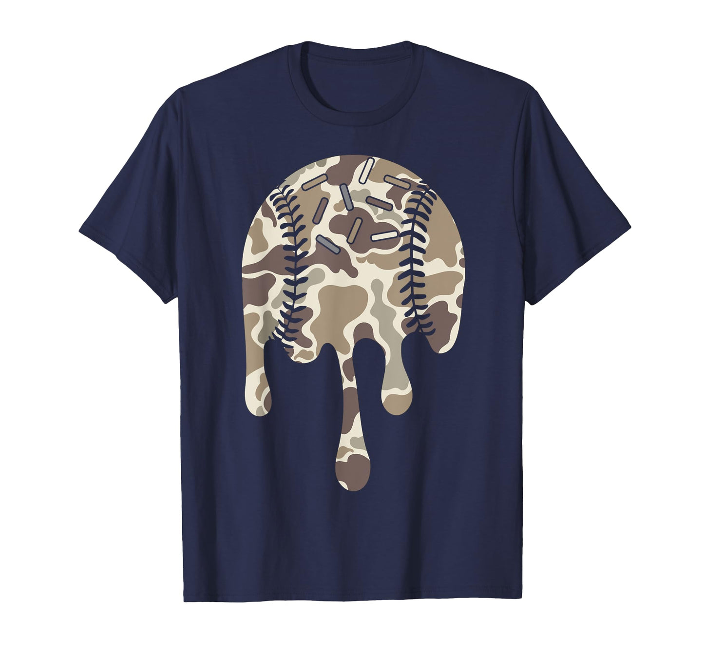Baseball Drip Camo Baseball Bats Boys Sports Cool Game Day T-Shirt