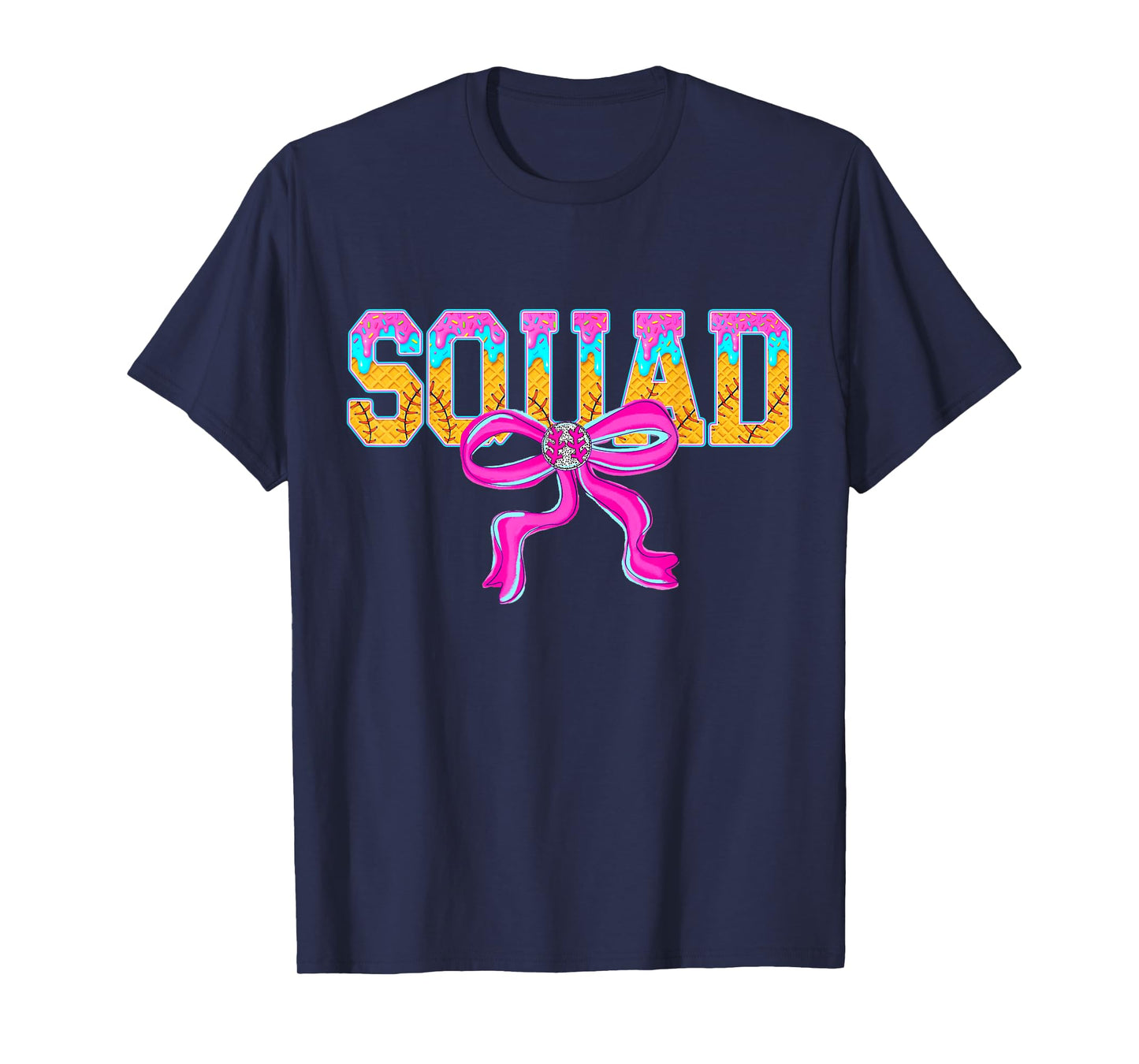 Baseball Squad Ice Cream Drip Game Day Family Matching T-Shirt