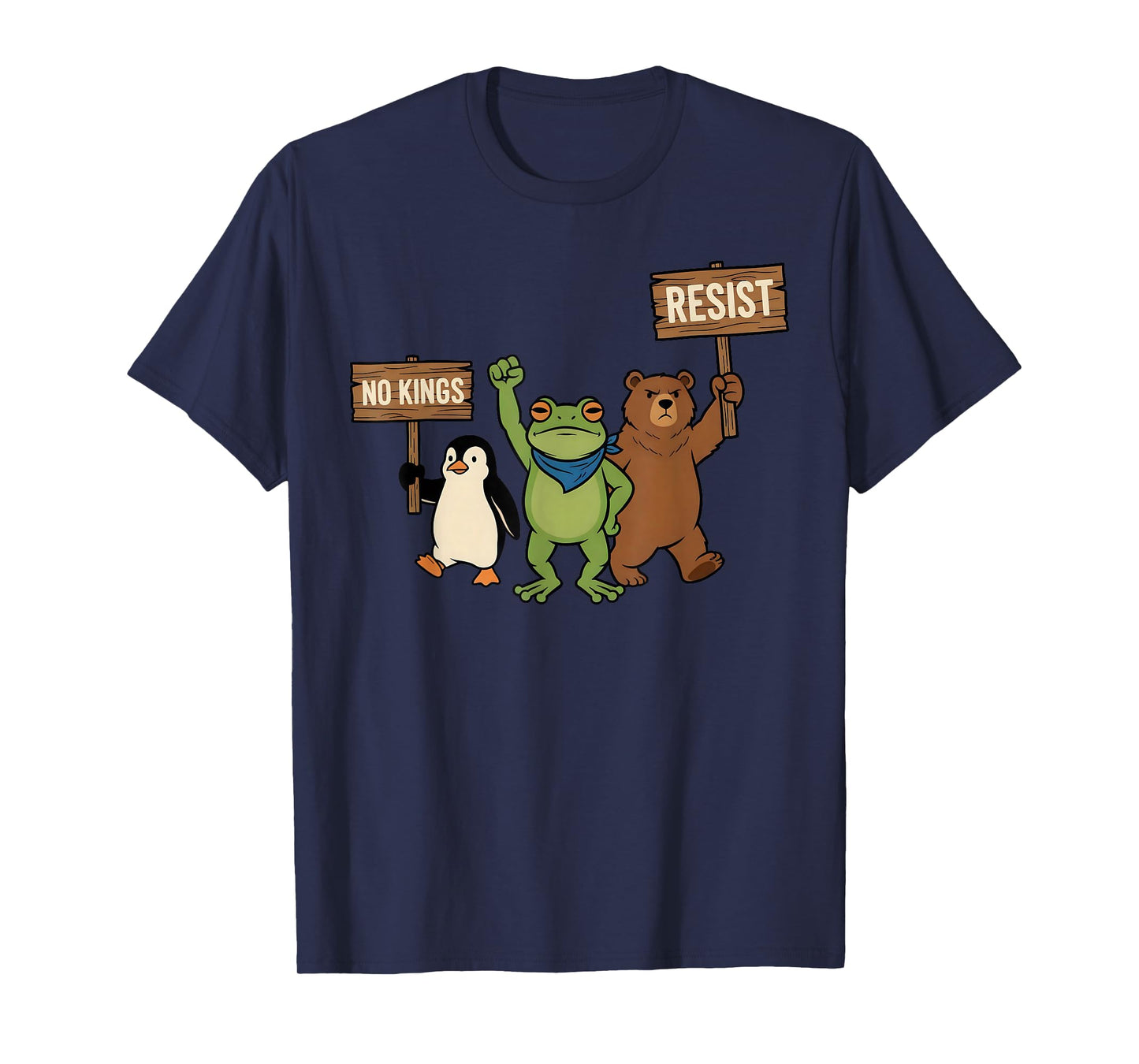 Portland Frog Resist No Kings Graphic Funny Protest Cool T-Shirt