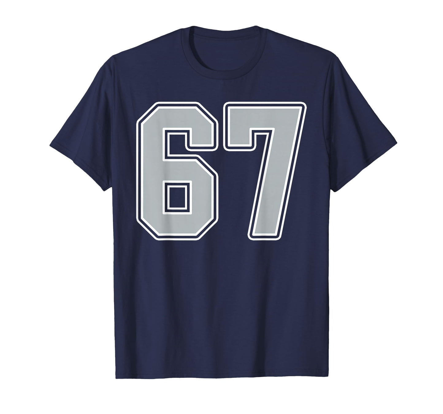 Silver Black White Number 67 Jersey Player Uniform #67 T-Shirt