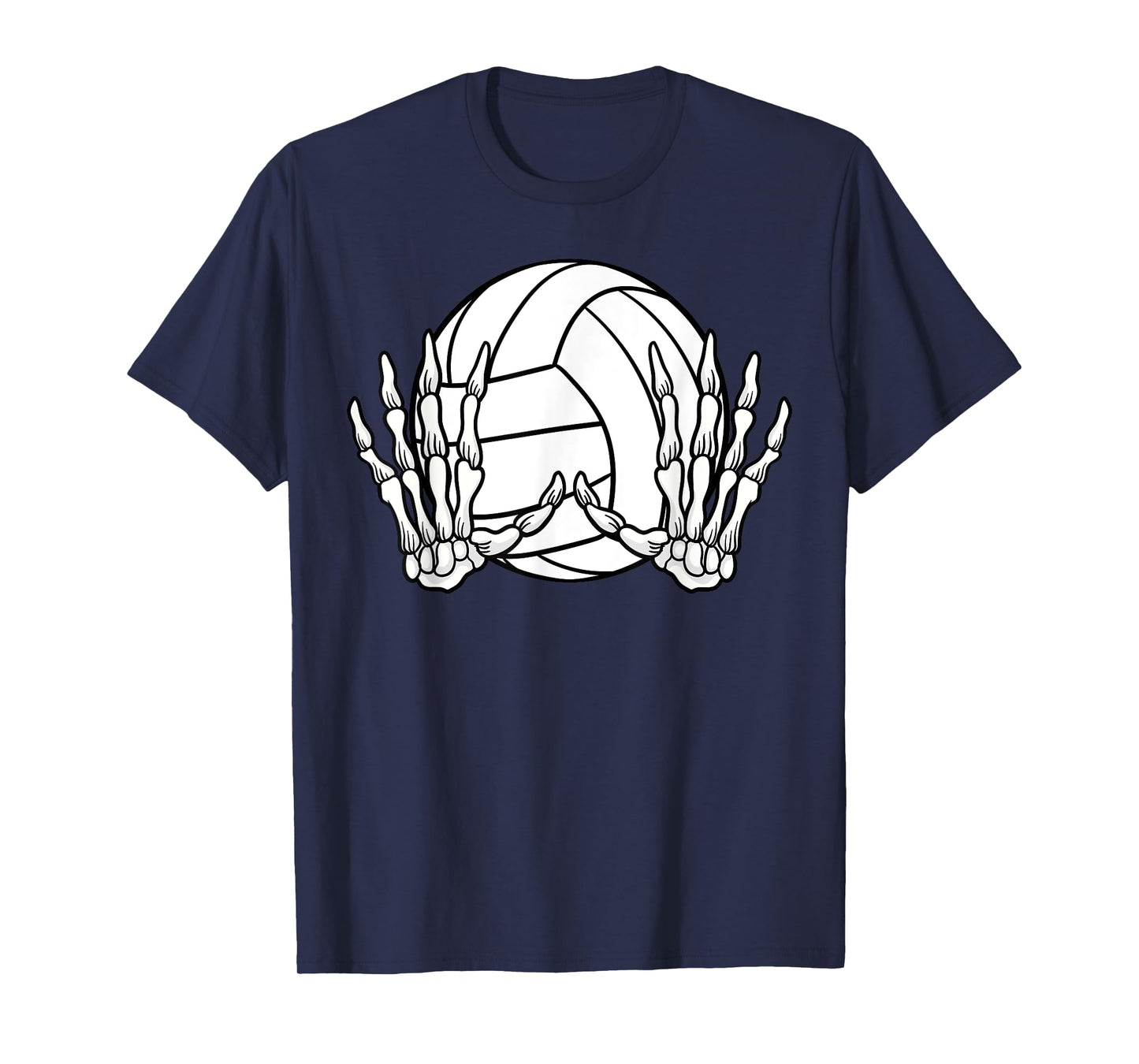 Volleyball Sport Halloween Skeleton Hand T-Shirt