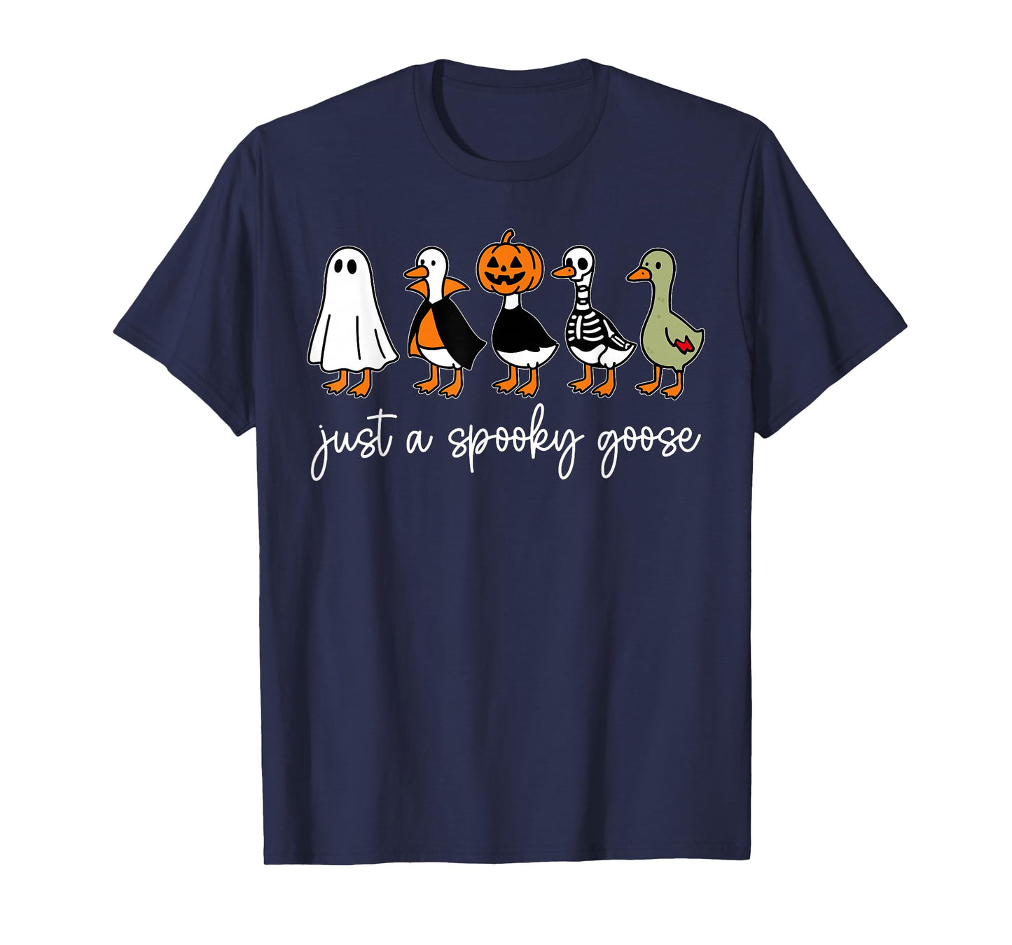 Just A Spooky Goose Halloween Silly Goose Funny Halloween T-Shirt