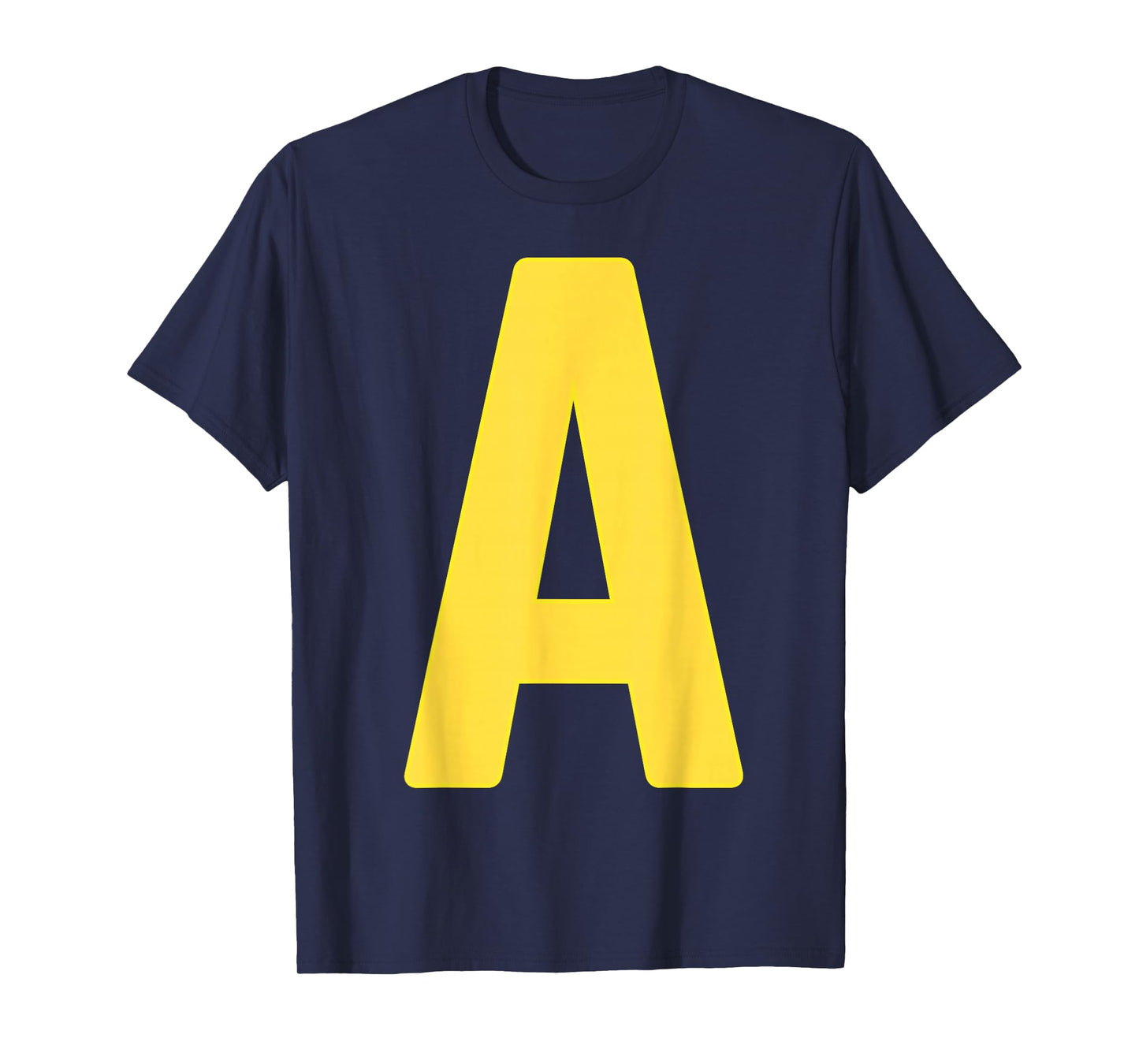 Letter A Yellow On Red Halloween Costume Party T-Shirt