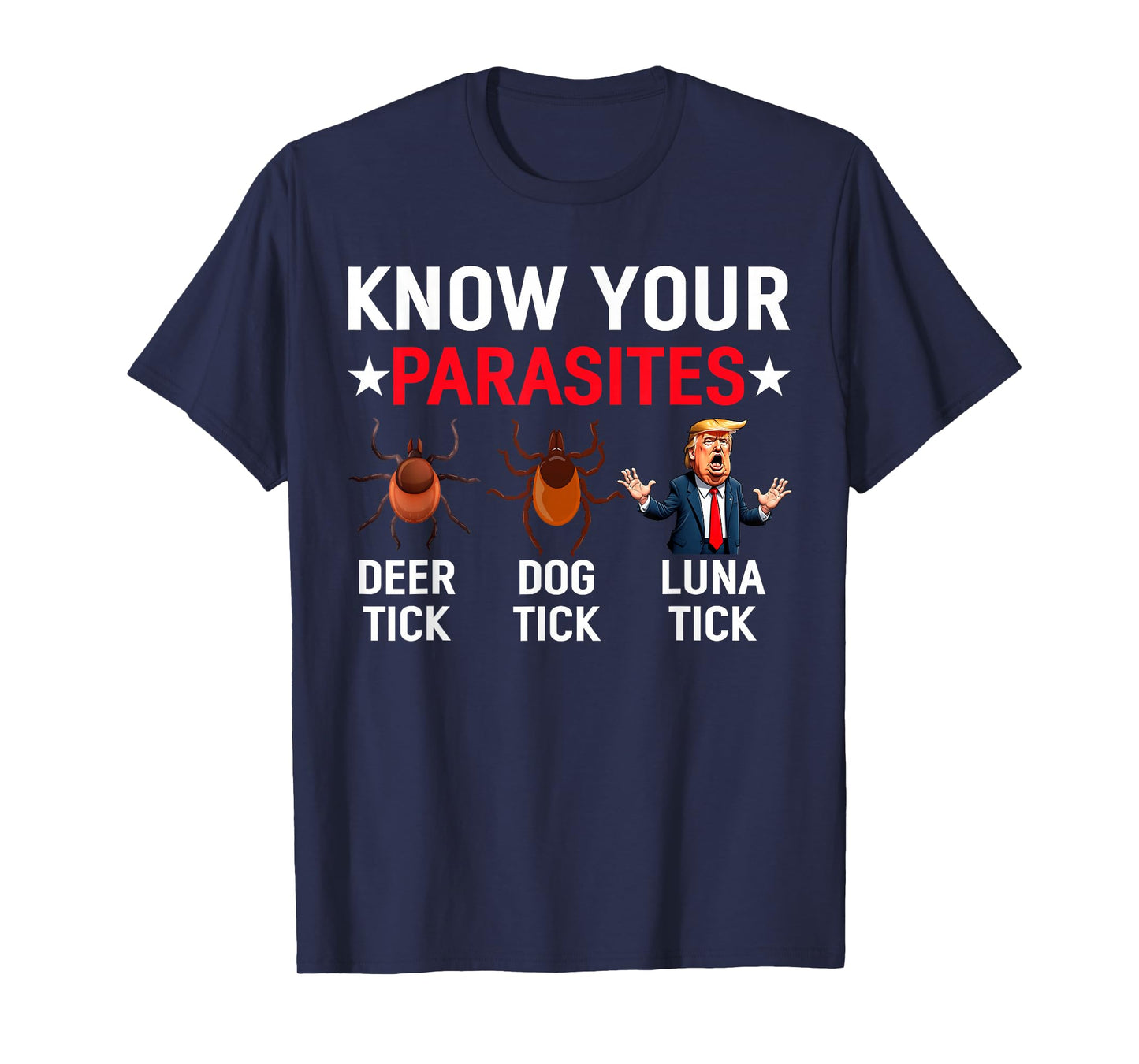 Know Your Parasites Anti-Trump Meme Trump Parody Tick Resist T-Shirt