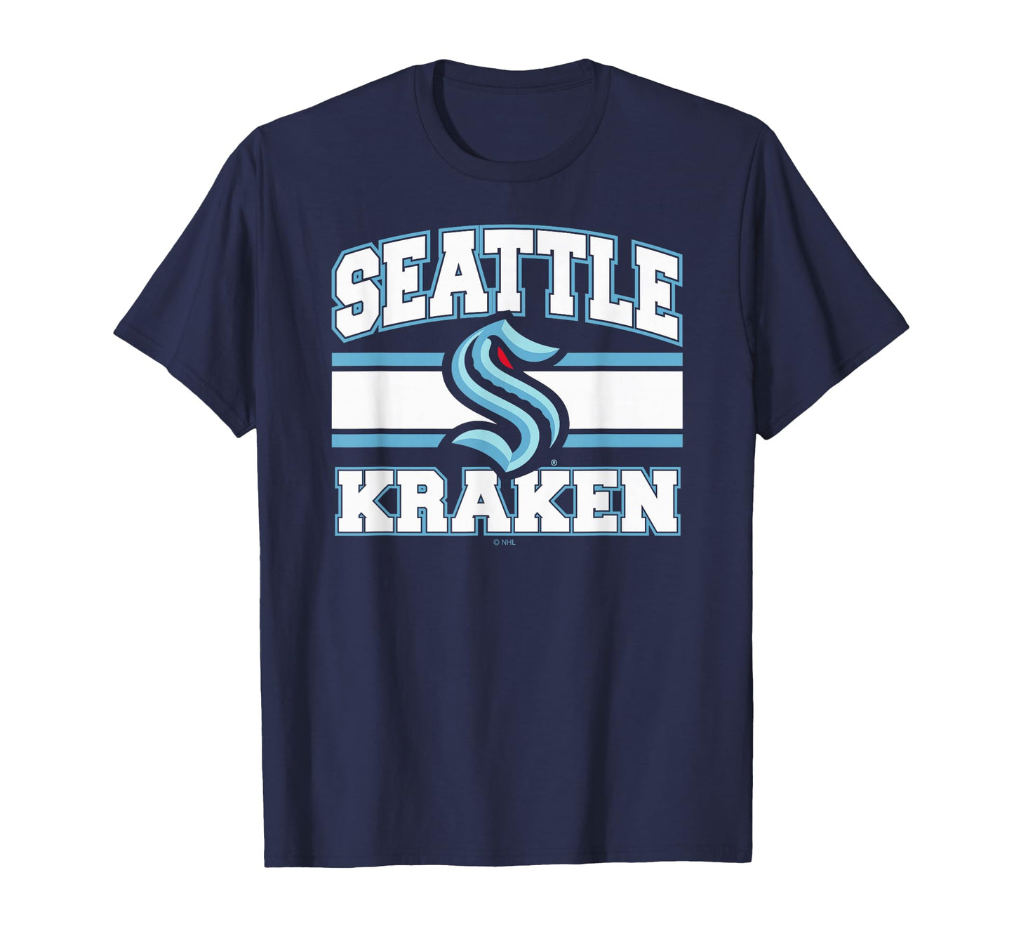 Seattle Kraken Stripe Navy Officially Licensed T-Shirt