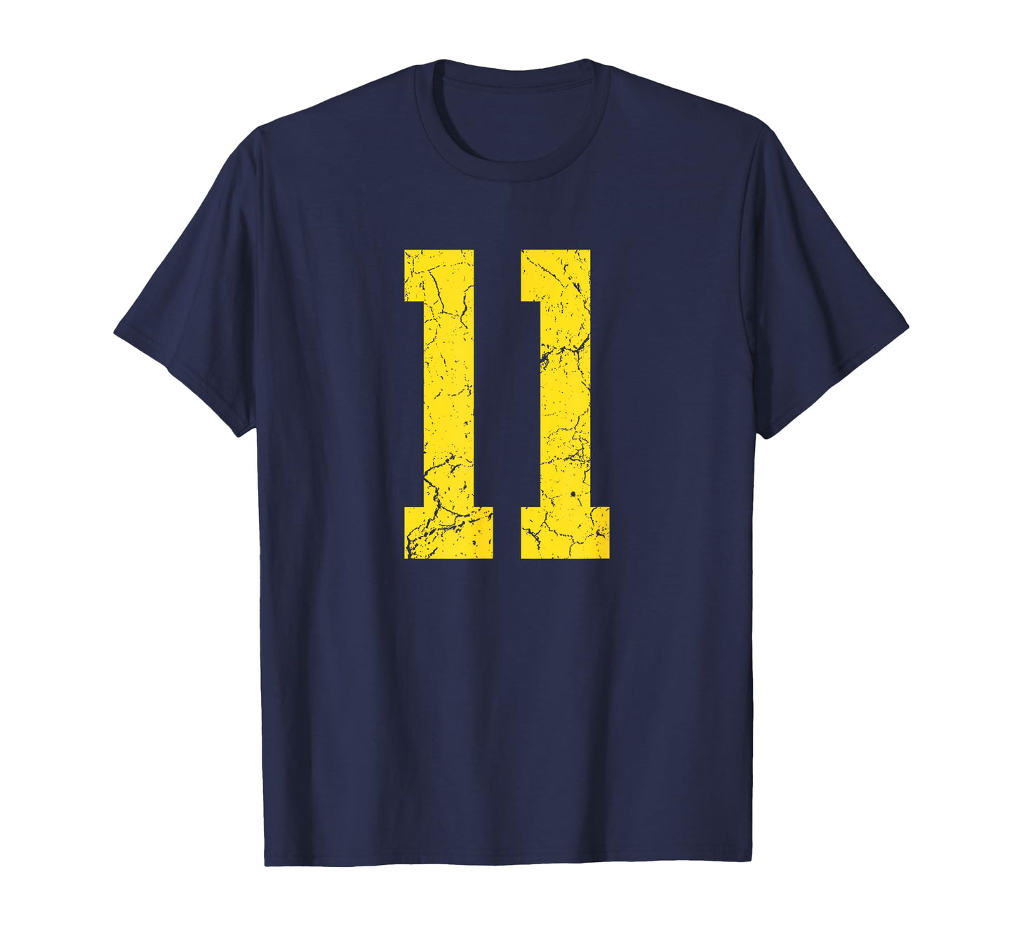 Distressed Bright Gold Number 11 Jersey Player Uniform #11 T-Shirt
