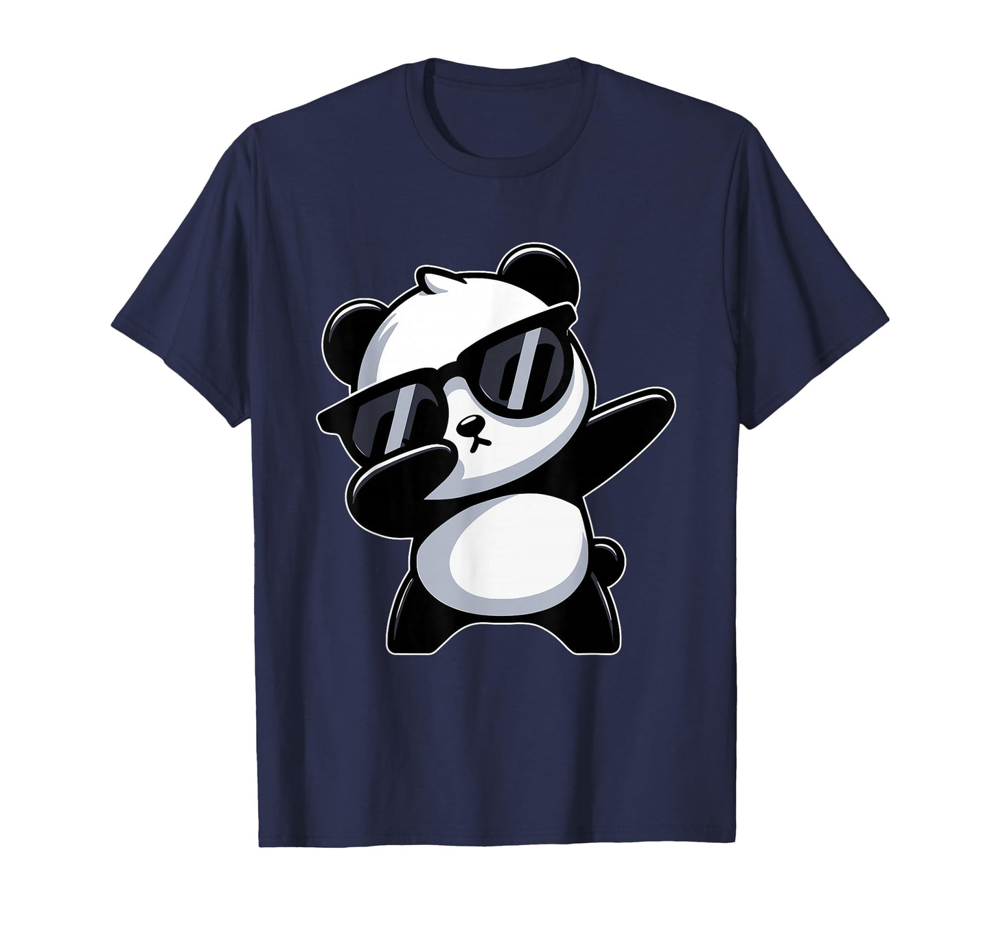 Funny Dabbing Panda With Sunglasses, Cool Panda Dab Dance T-Shirt, Small, Black