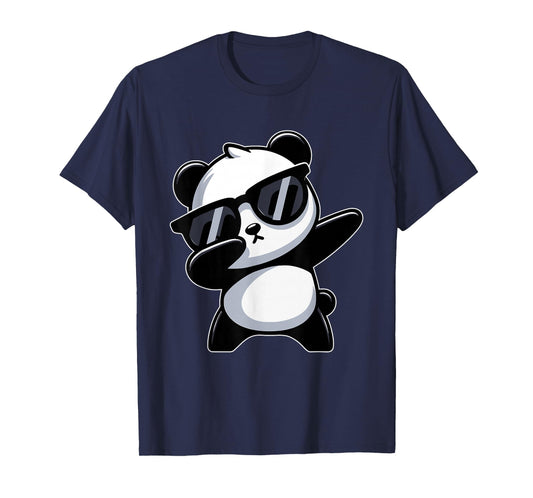 Funny Dabbing Panda With Sunglasses, Cool Panda Dab Dance T-Shirt, Small, Black