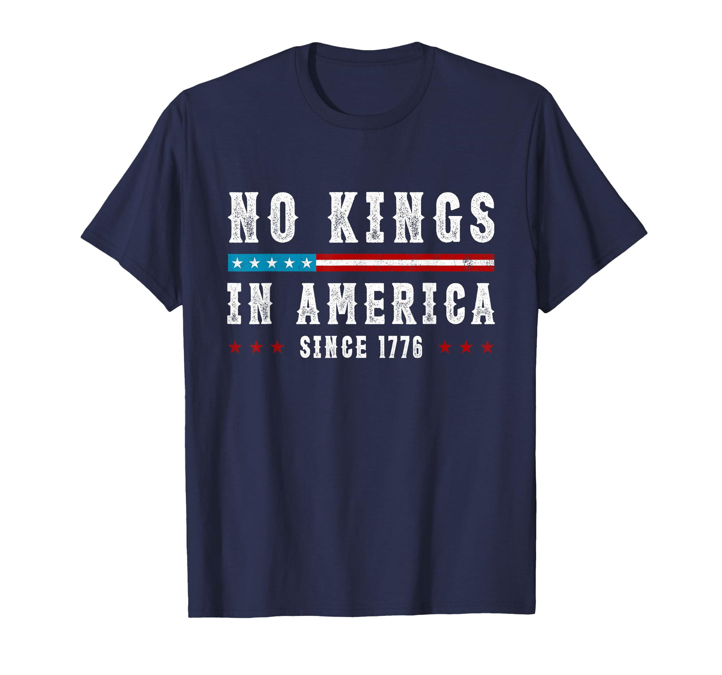 No Kings in America America Flag Vintage No Kings Vintage T-Shirt