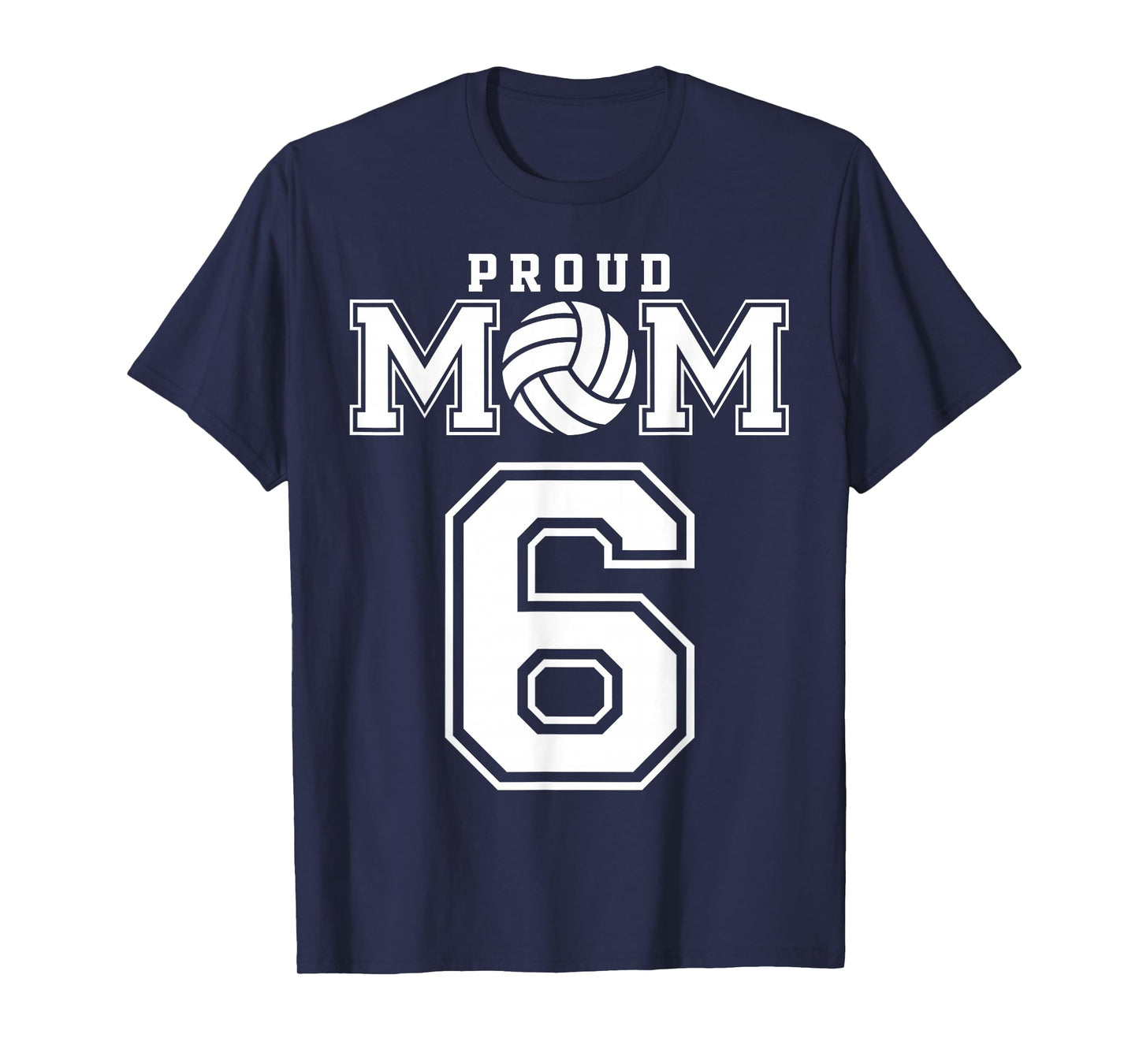 Custom Proud Volleyball Mom Number 6 Personalized Women T-Shirt