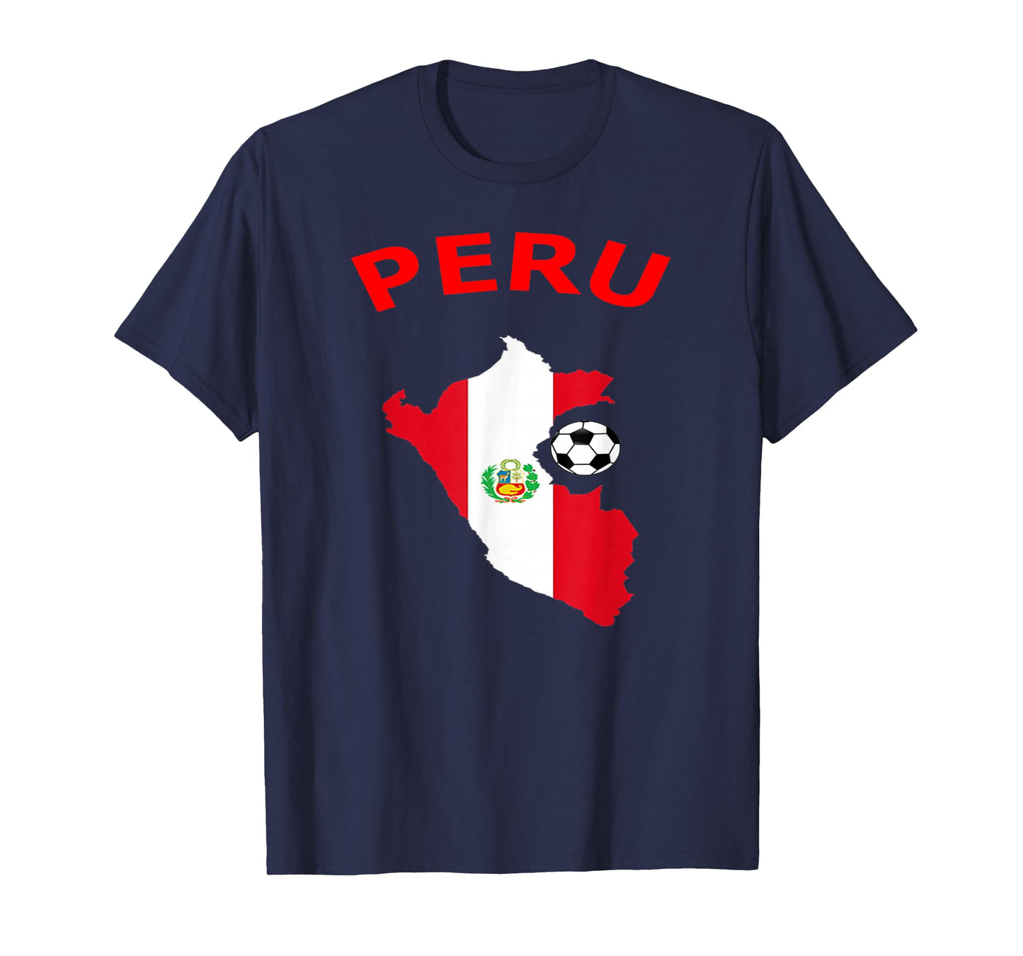 Peru Jersey Flag-Soccer Ball-Football T Shirt T-Shirt