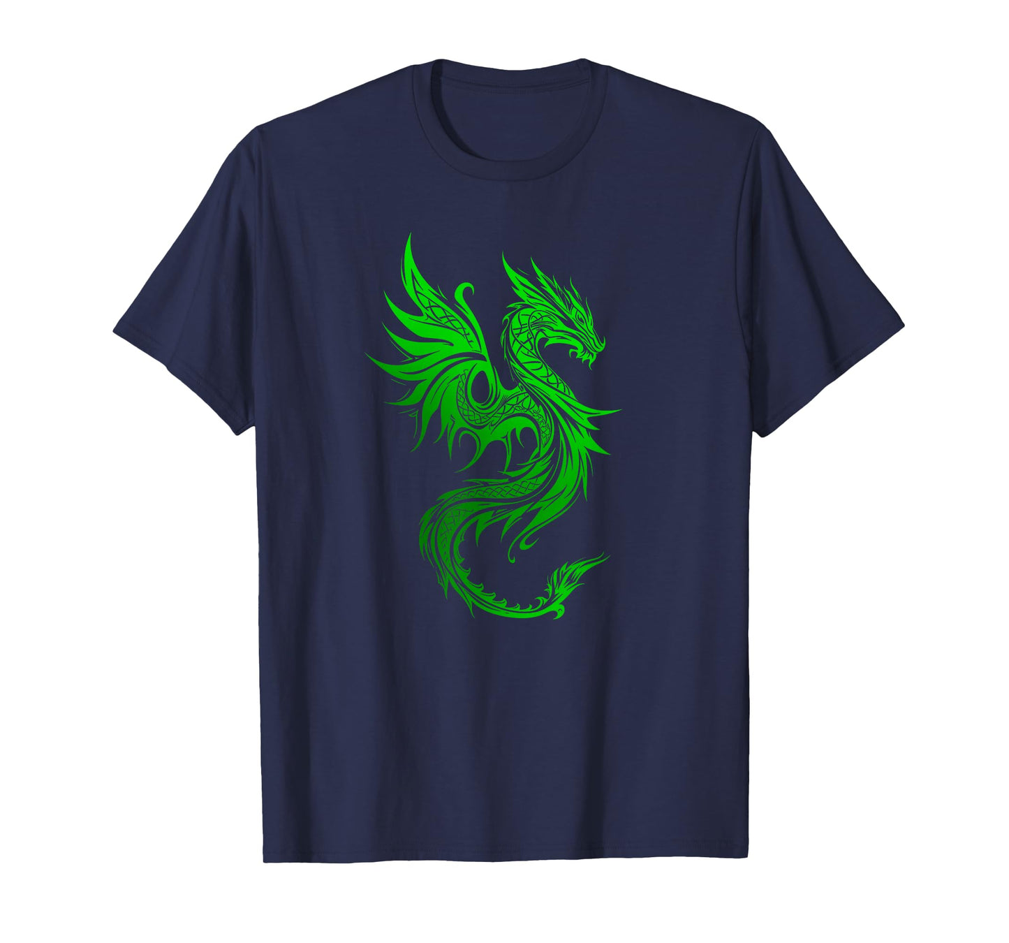 Beautiful Celtic Irish Green Tribal Dragon Fantasy Art T-Shirt