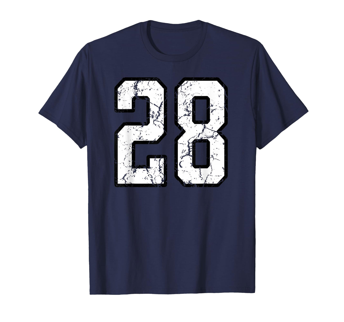 White and Black Sports Number 28 Jersey Uniform Player T-Shirt