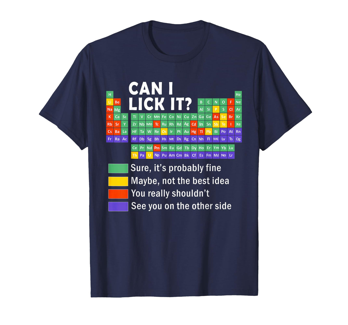 Funny can i lick it periodic table science graphic boys kids T-Shirt