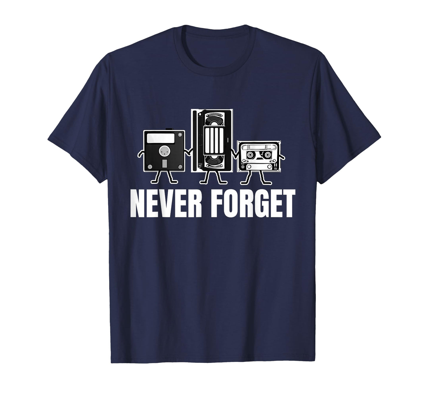 Never Forget Cassette Tape VHS Gamer Meme Mens Funny T-Shirt