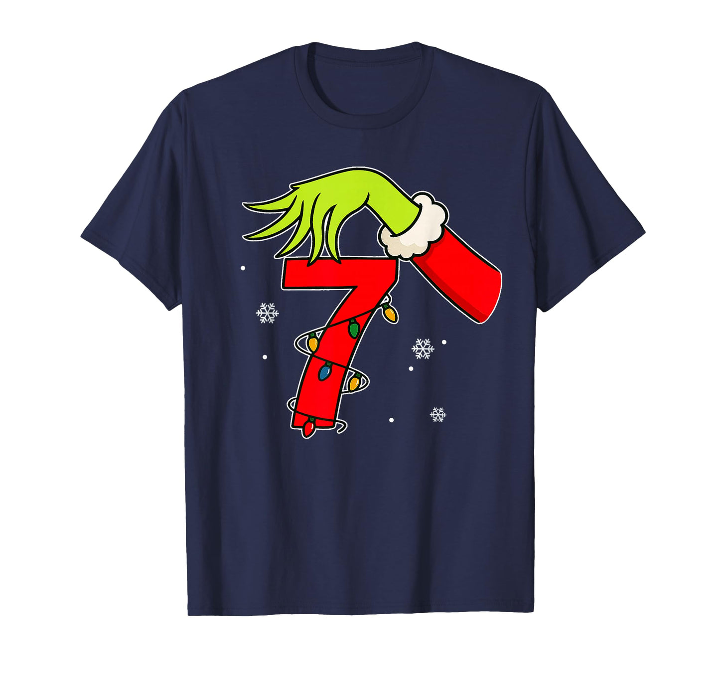 Fun Number 7 Christmas 67 Six Seven Meme Xmas Men Women Kids T-Shirt