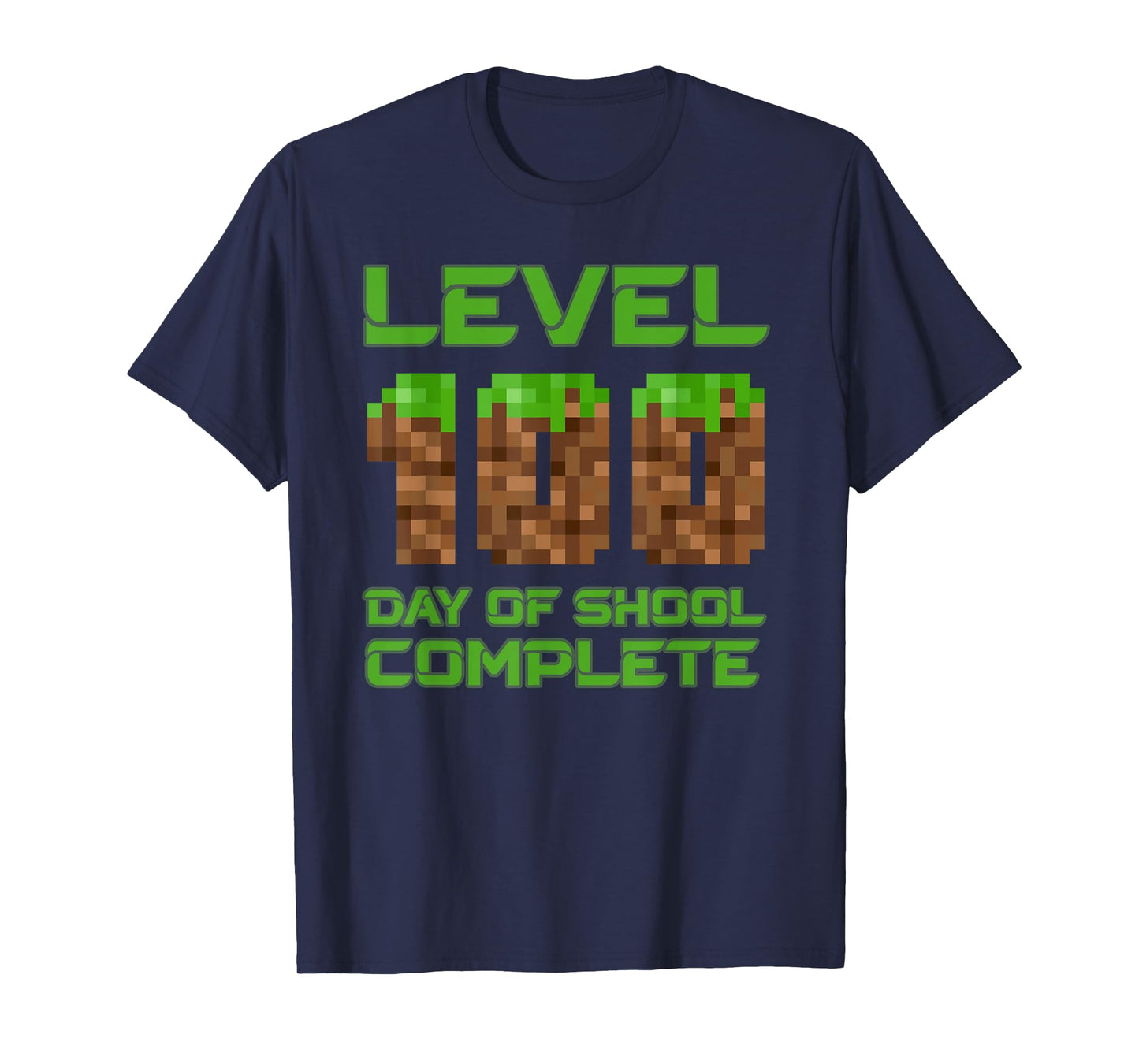 Level 100 Days Of School Complete Pixel Video Games Boys T-Shirt