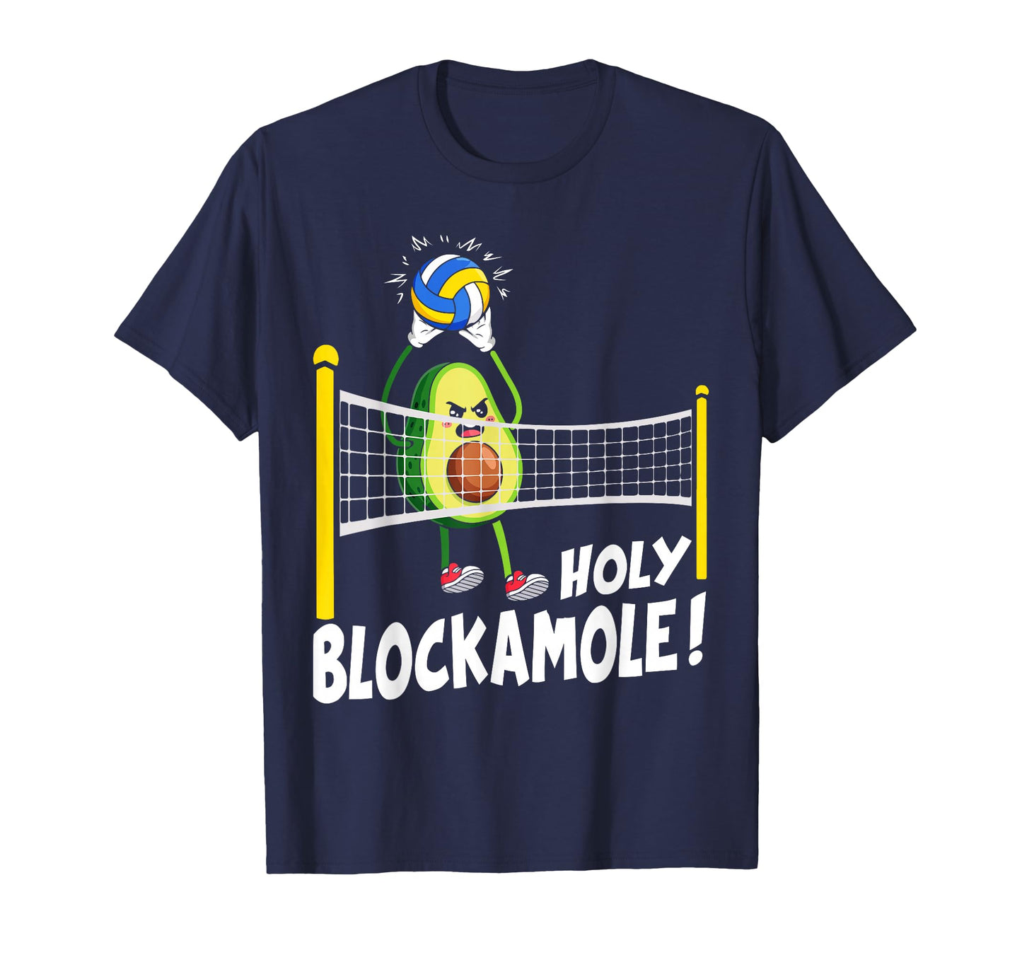 Holy Blockamole Volleyball Player Cute Funny Avocado T-Shirt