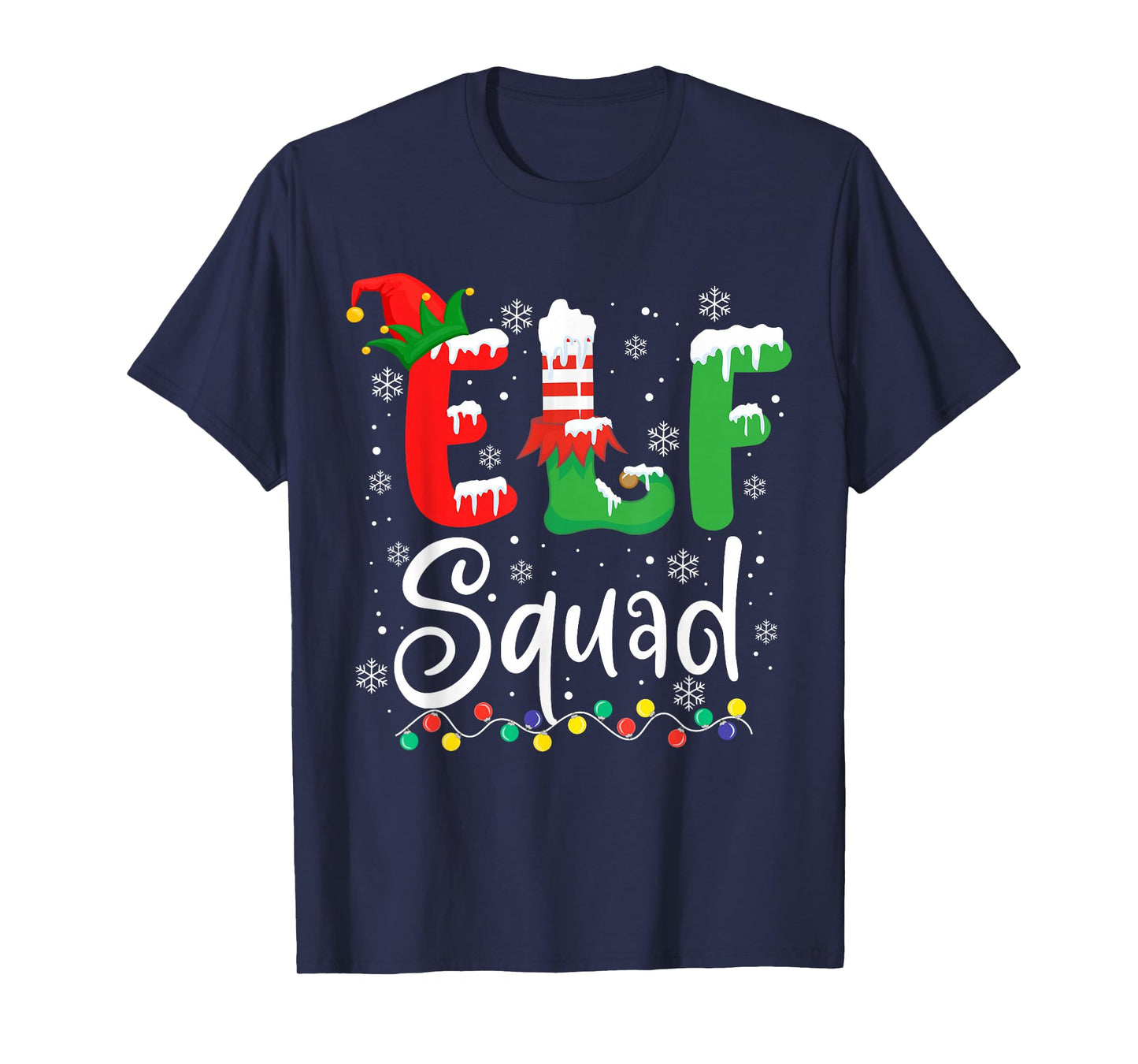 Elf Squad Funny Elf Family Christmas Matching Pajamas Xmas T-Shirt