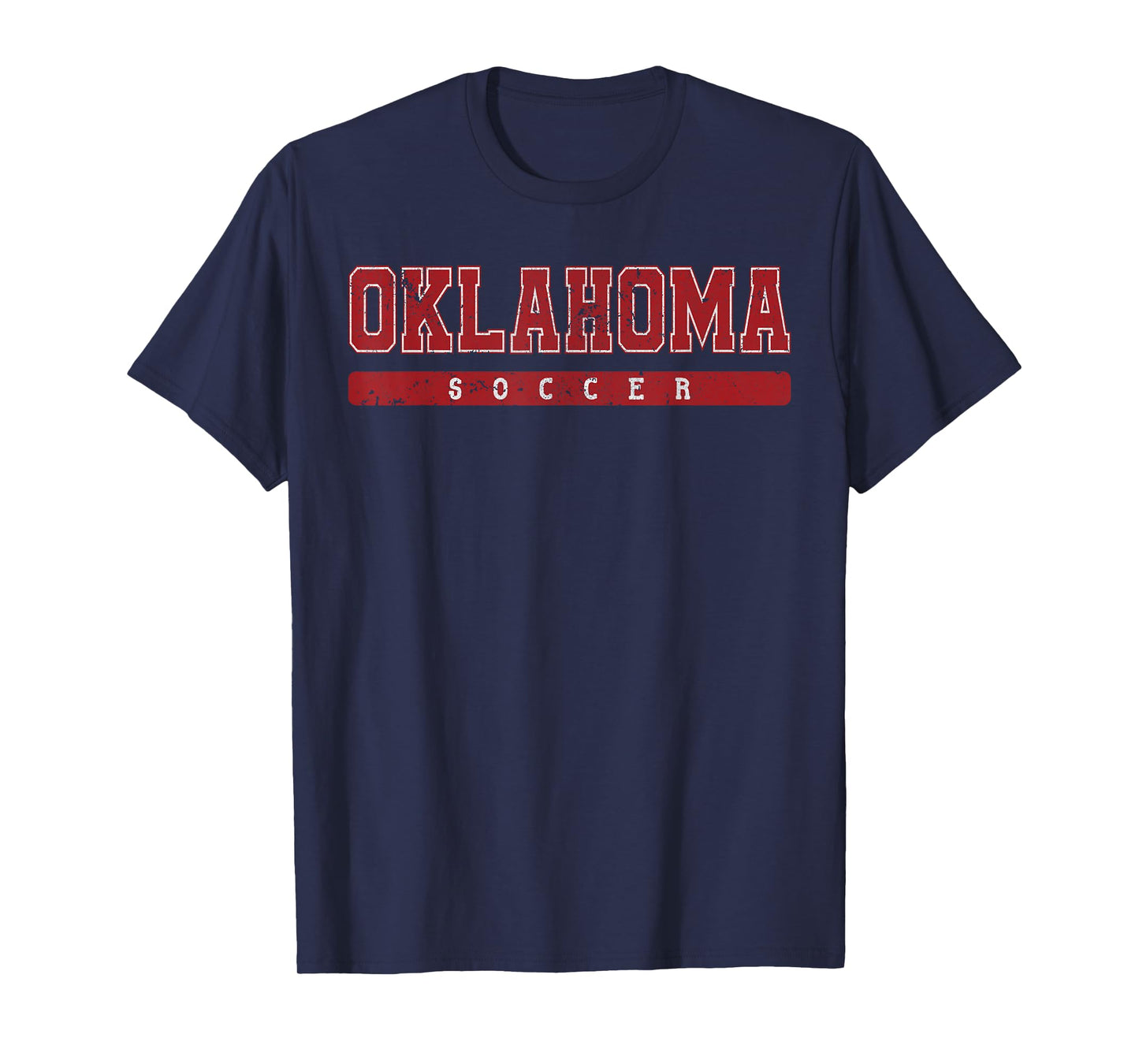Oklahoma Soccer Red Vintage Text T-Shirt