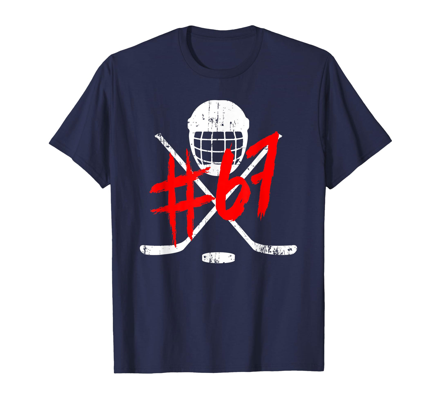 Vintage Hockey 67 Jersey Number T-Shirt